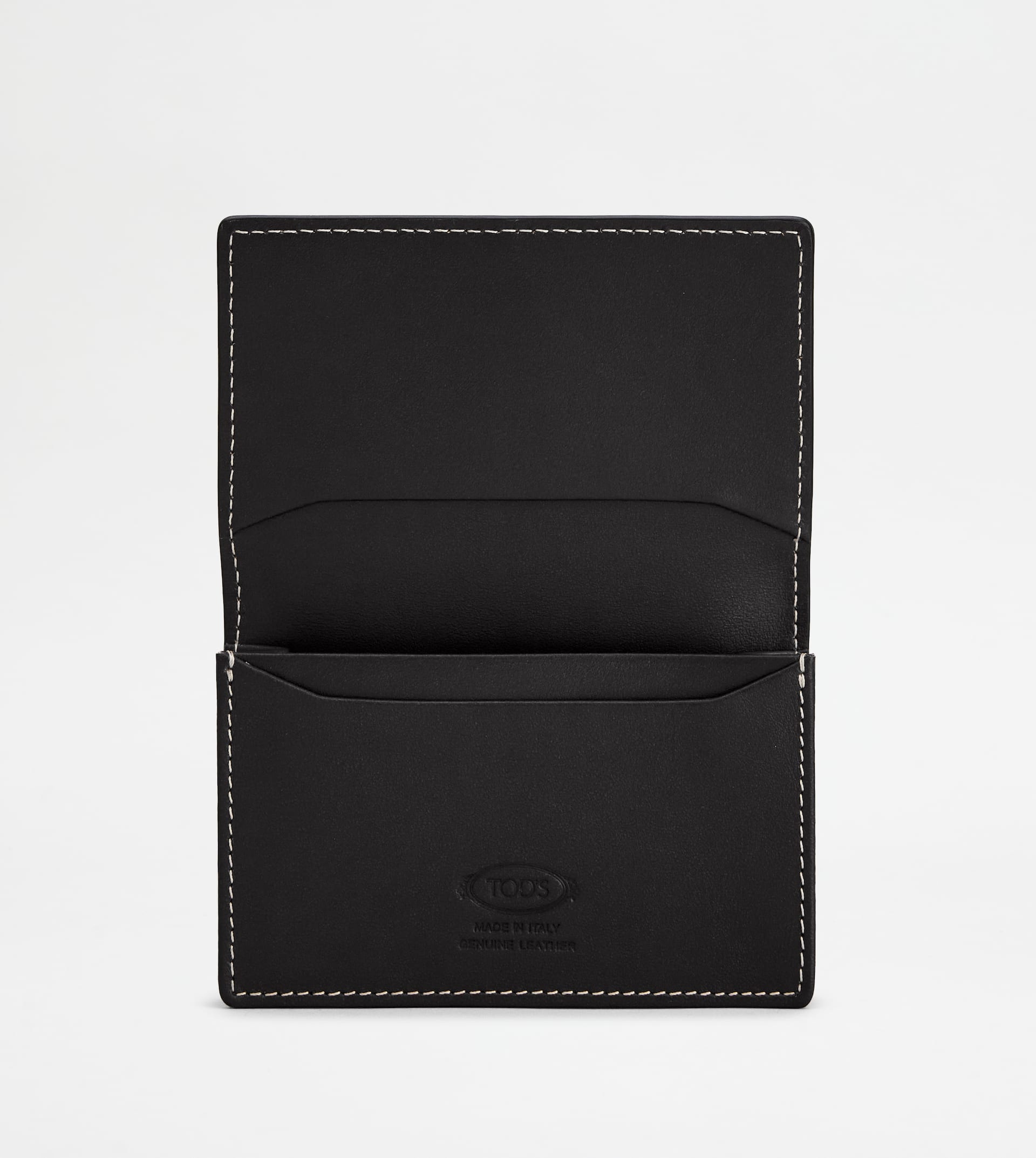 BUSINESS CARD HOLDER IN LEATHER - BLACK - 2