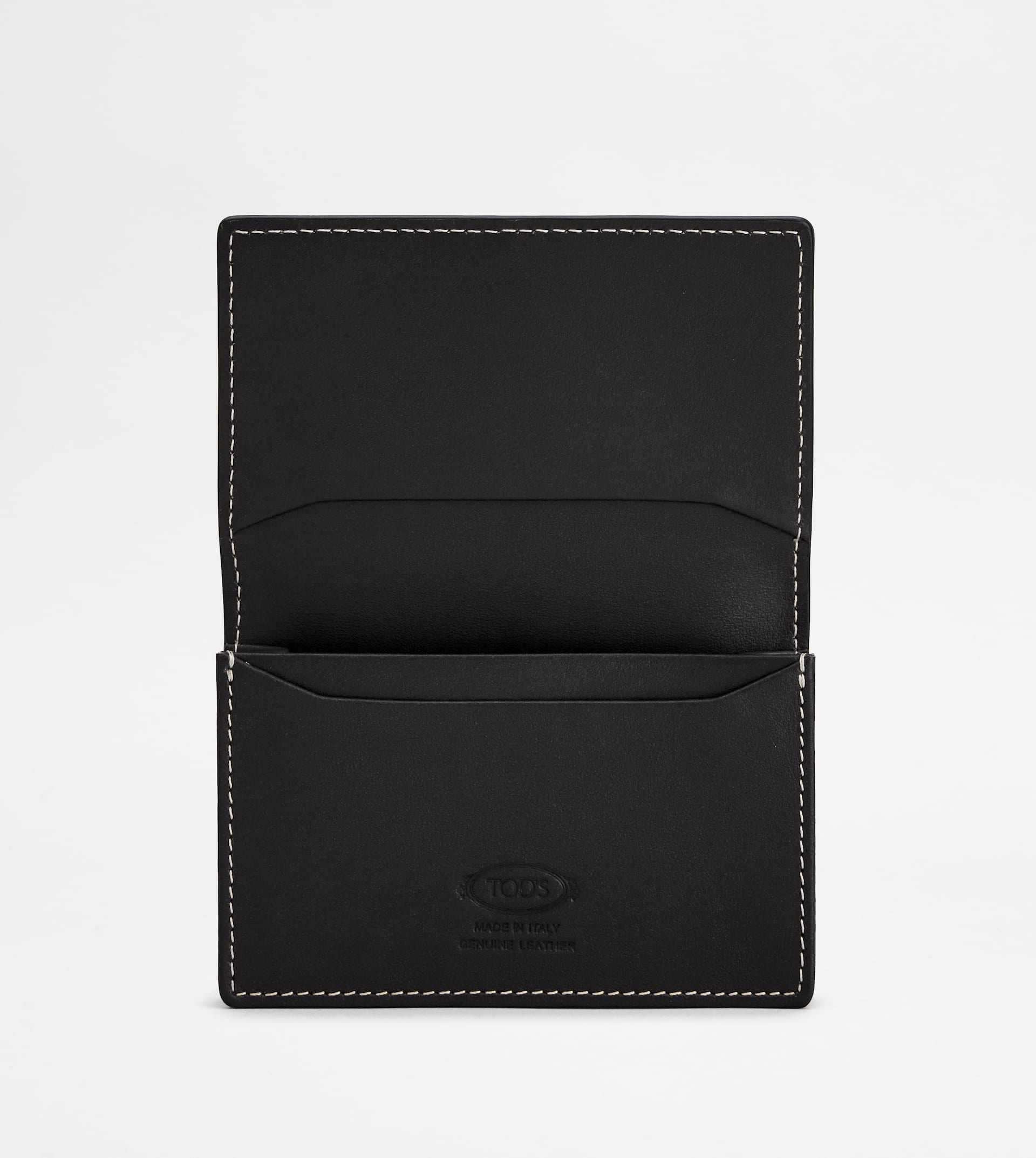 BUSINESS CARD HOLDER IN LEATHER - BLACK - 2