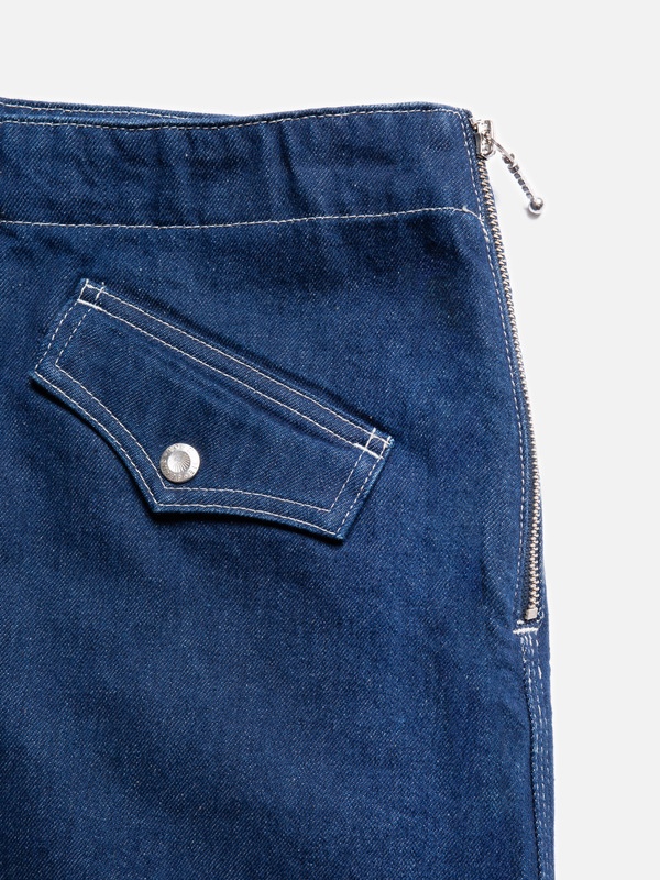 Elvy Western Denim Skirt Blue - 6