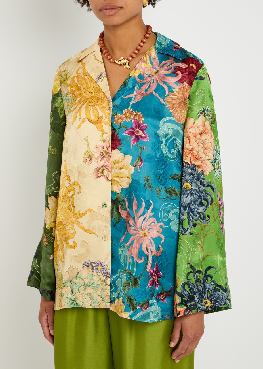 Alemais Avery Floral Satin Shirt - 2