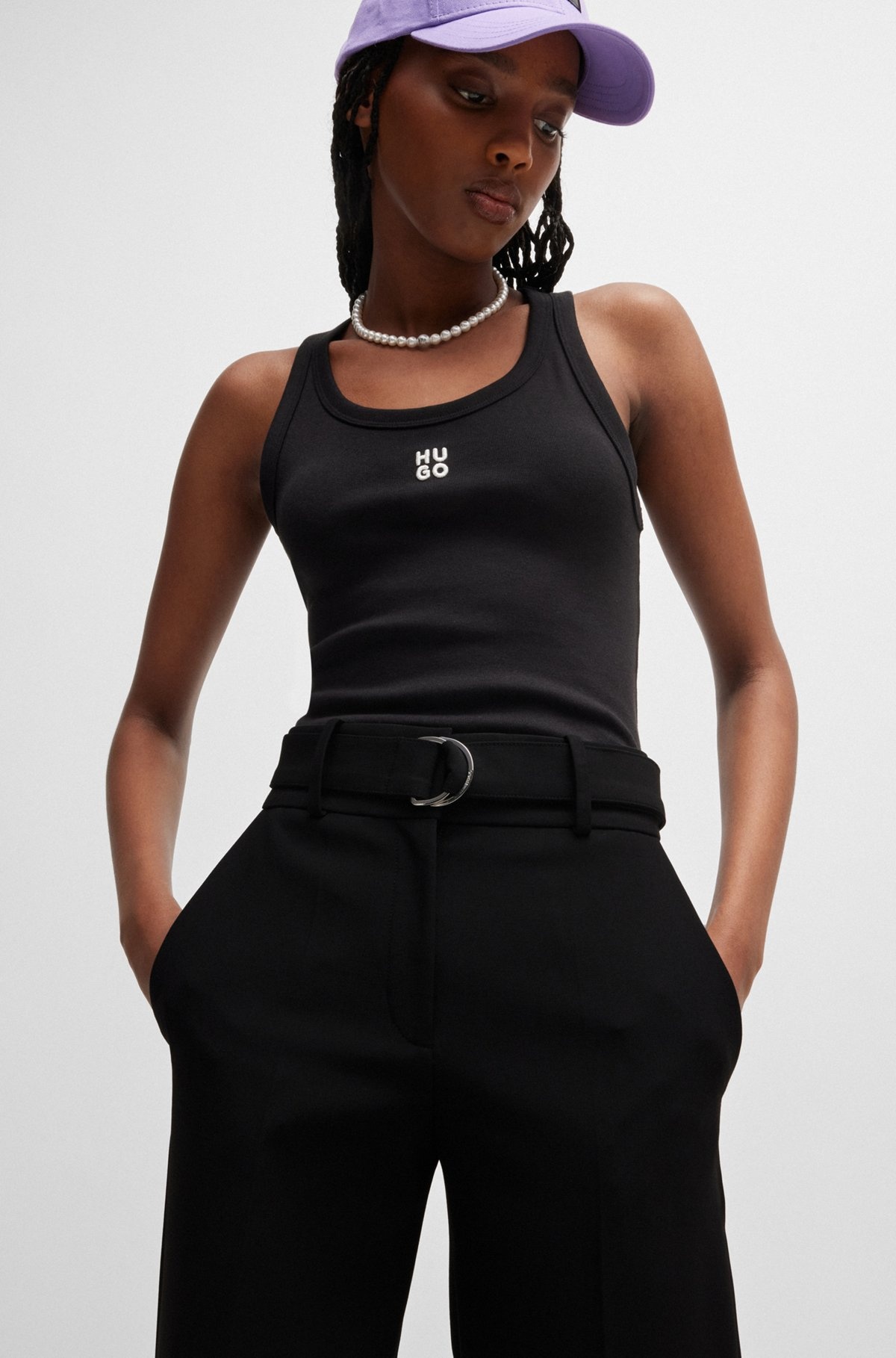 REGULAR-FIT TROUSERS WITH ADJUSTABLE D-RING BELT - 5