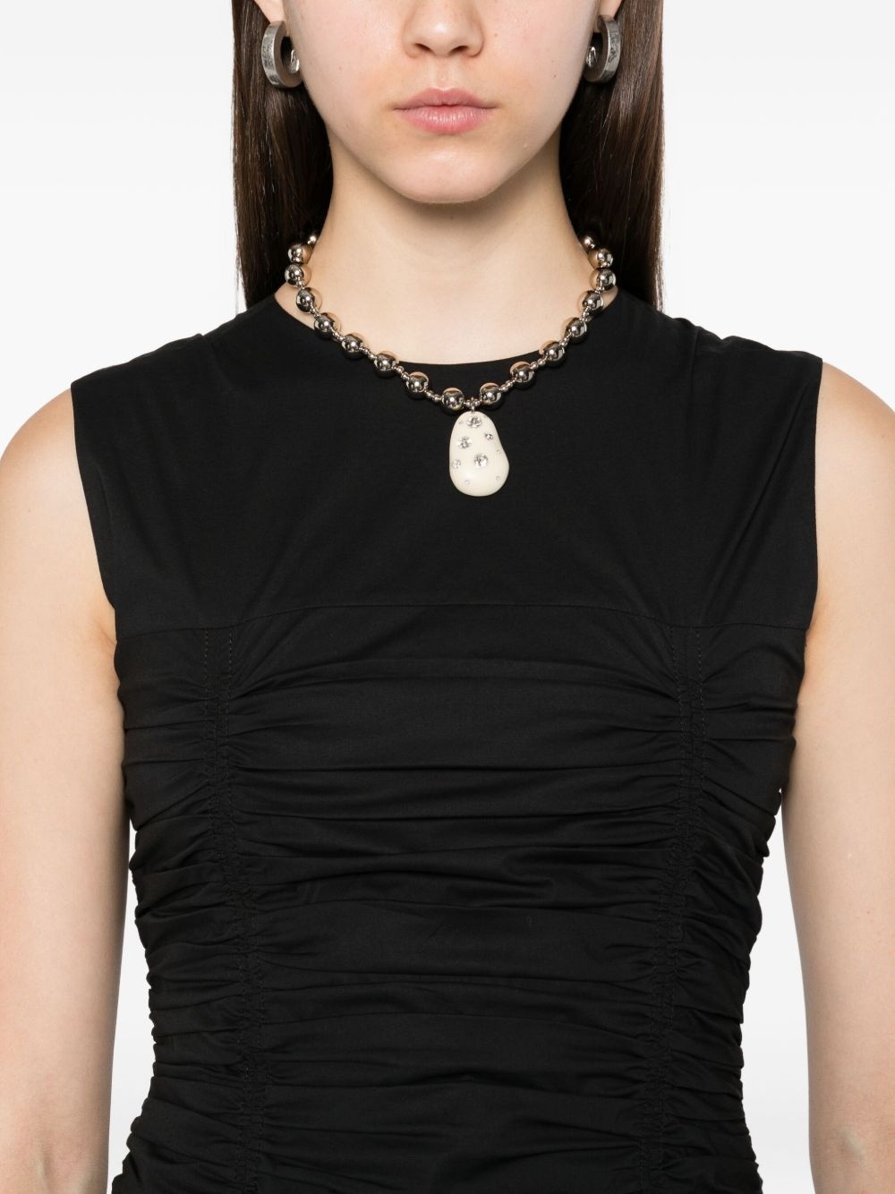 ruched sleeveless dress - 5