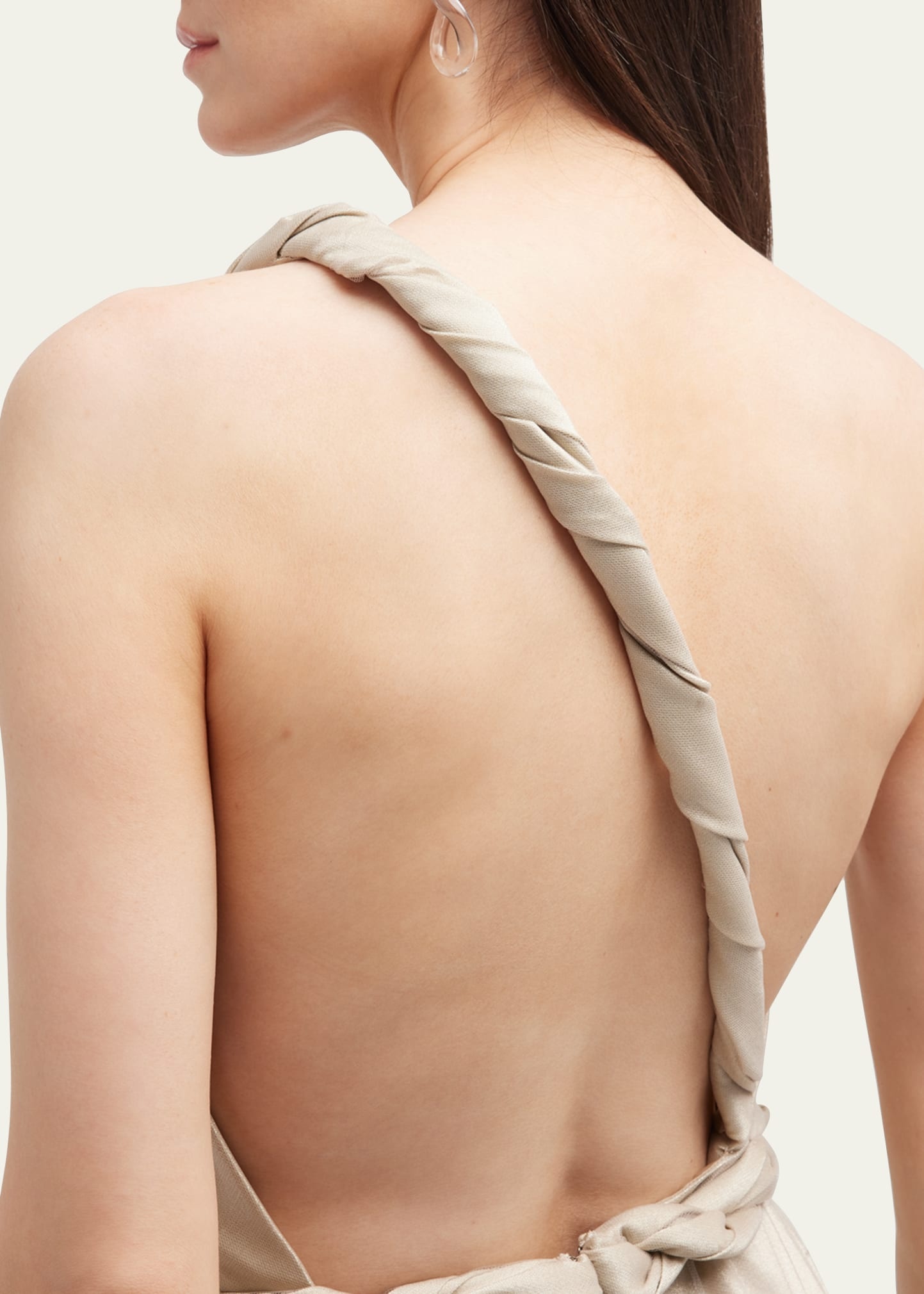 One-Shoulder Gown with Braided Detail - 5