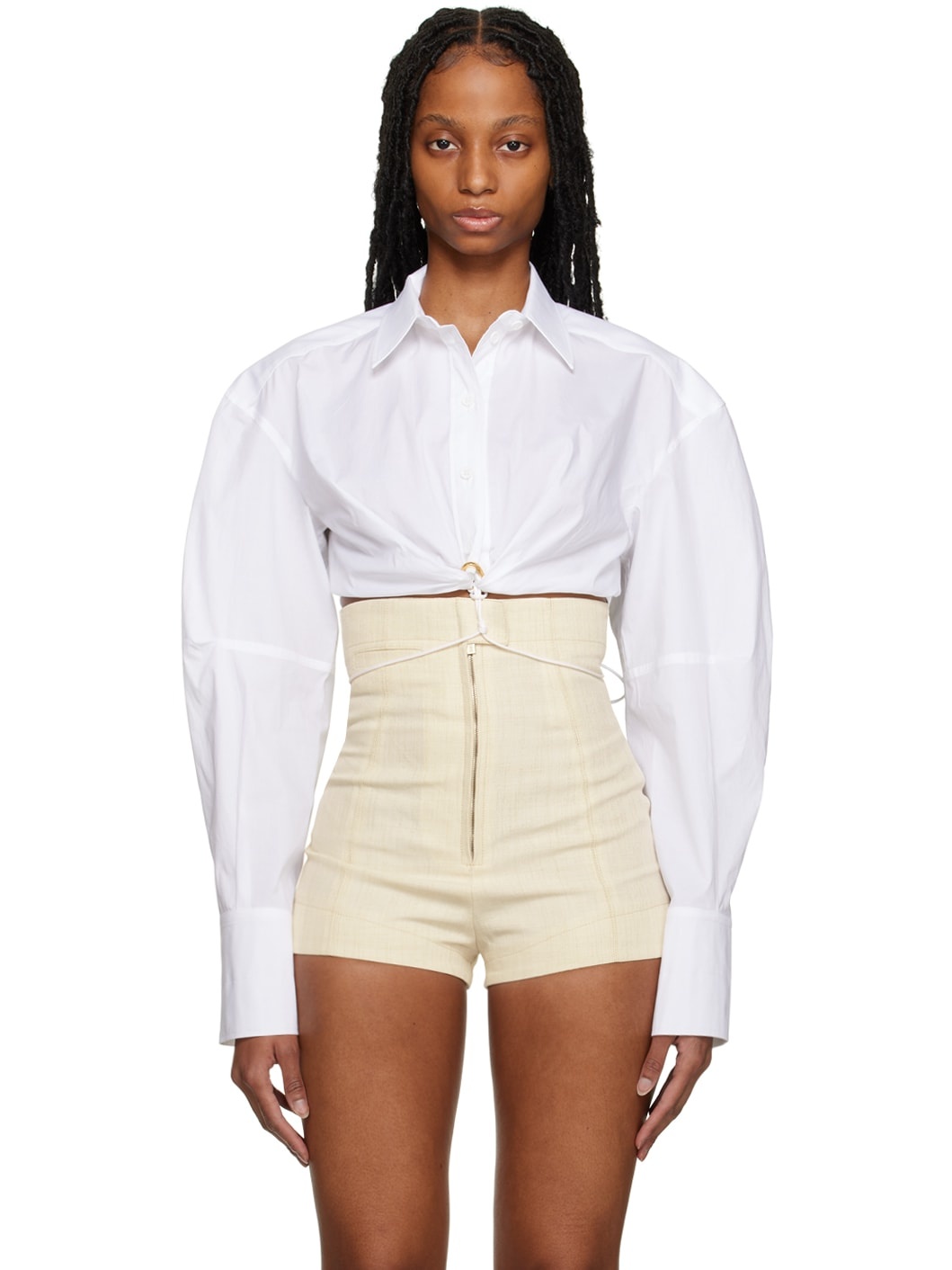 White Le Raphia 'La Chemise Plidao' Shirt - 1
