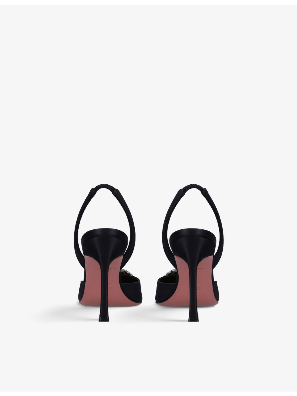 Camelia crystal-embellished satin slingback courts - 4