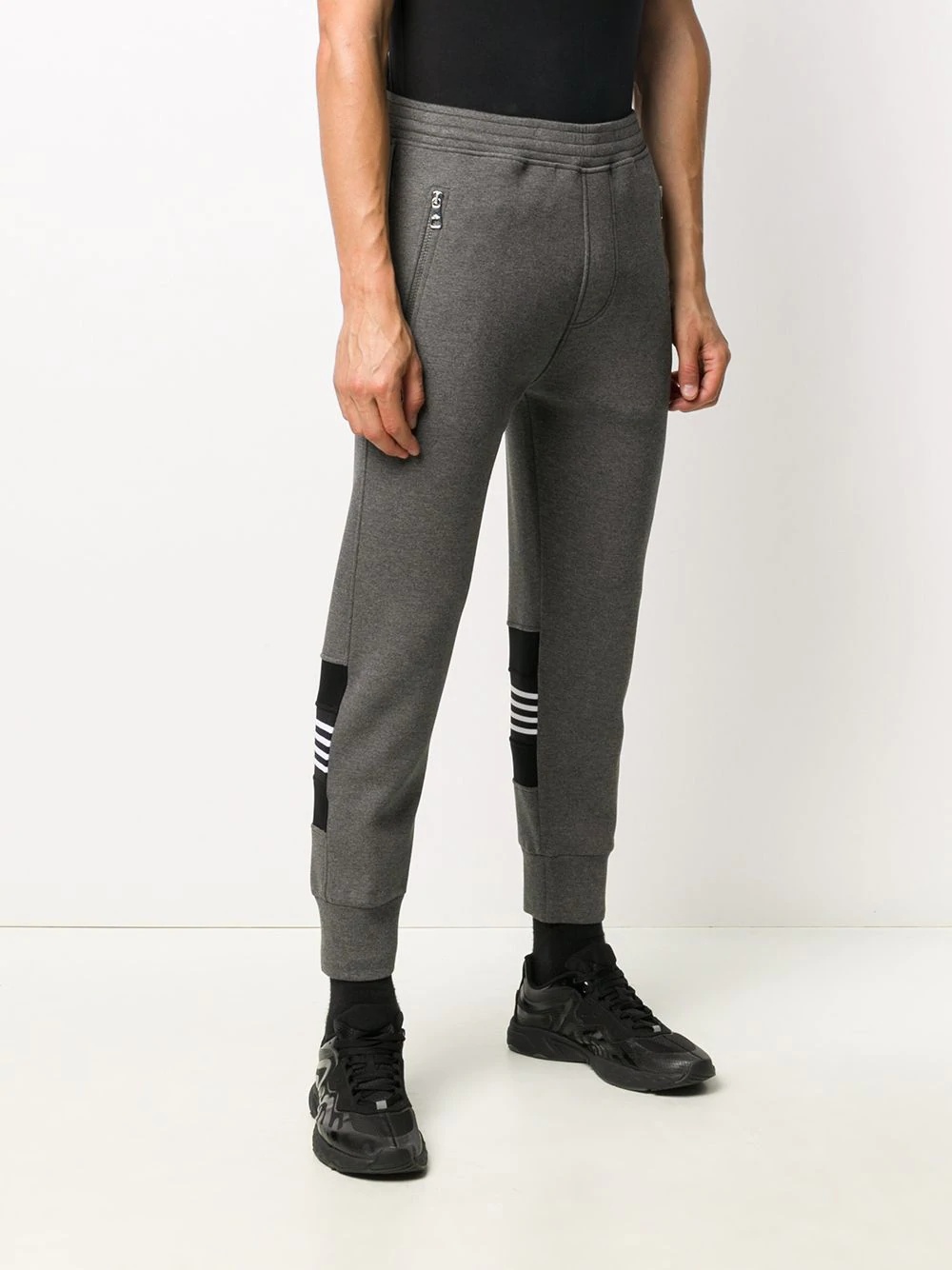 stripe print detail track pants - 4