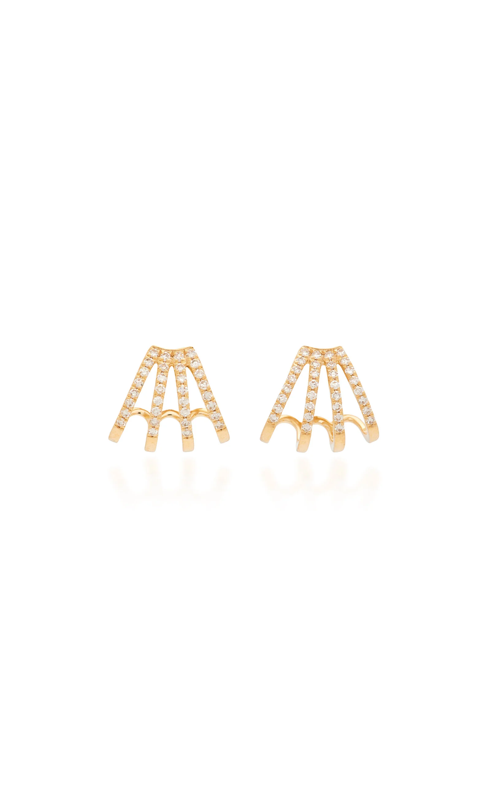 14K Gold Diamond Earrings gold - 1