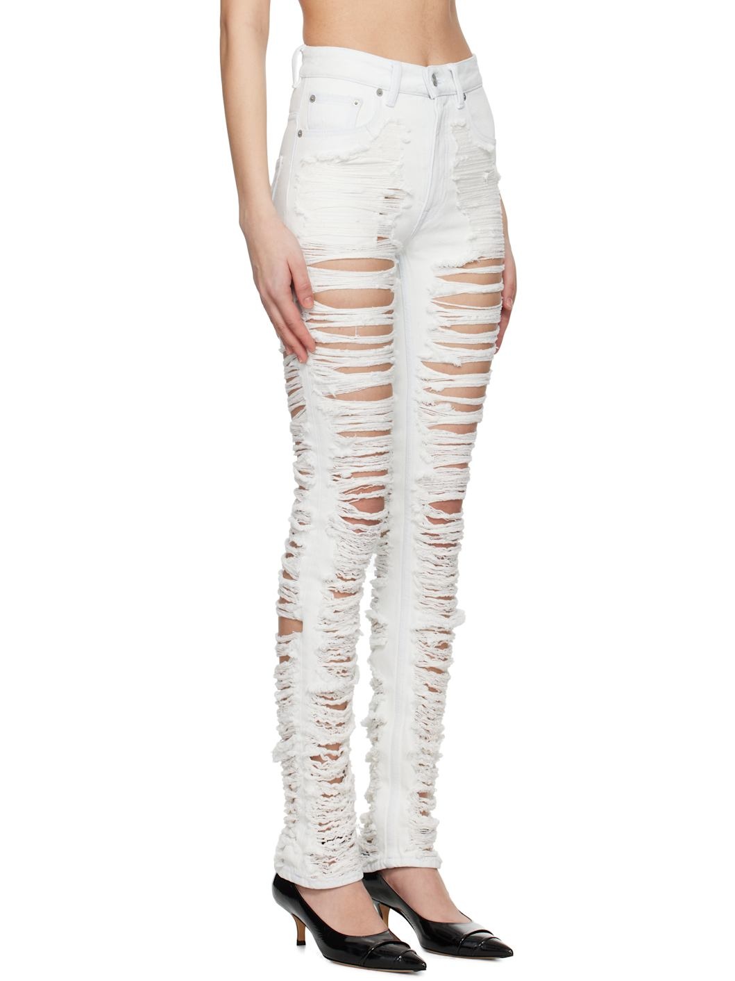White 5-Pocket Jeans - 2