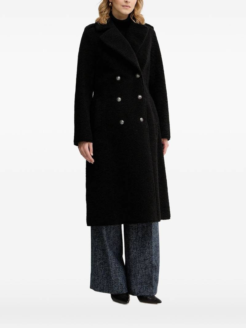 double-breasted faux-fur coat 1