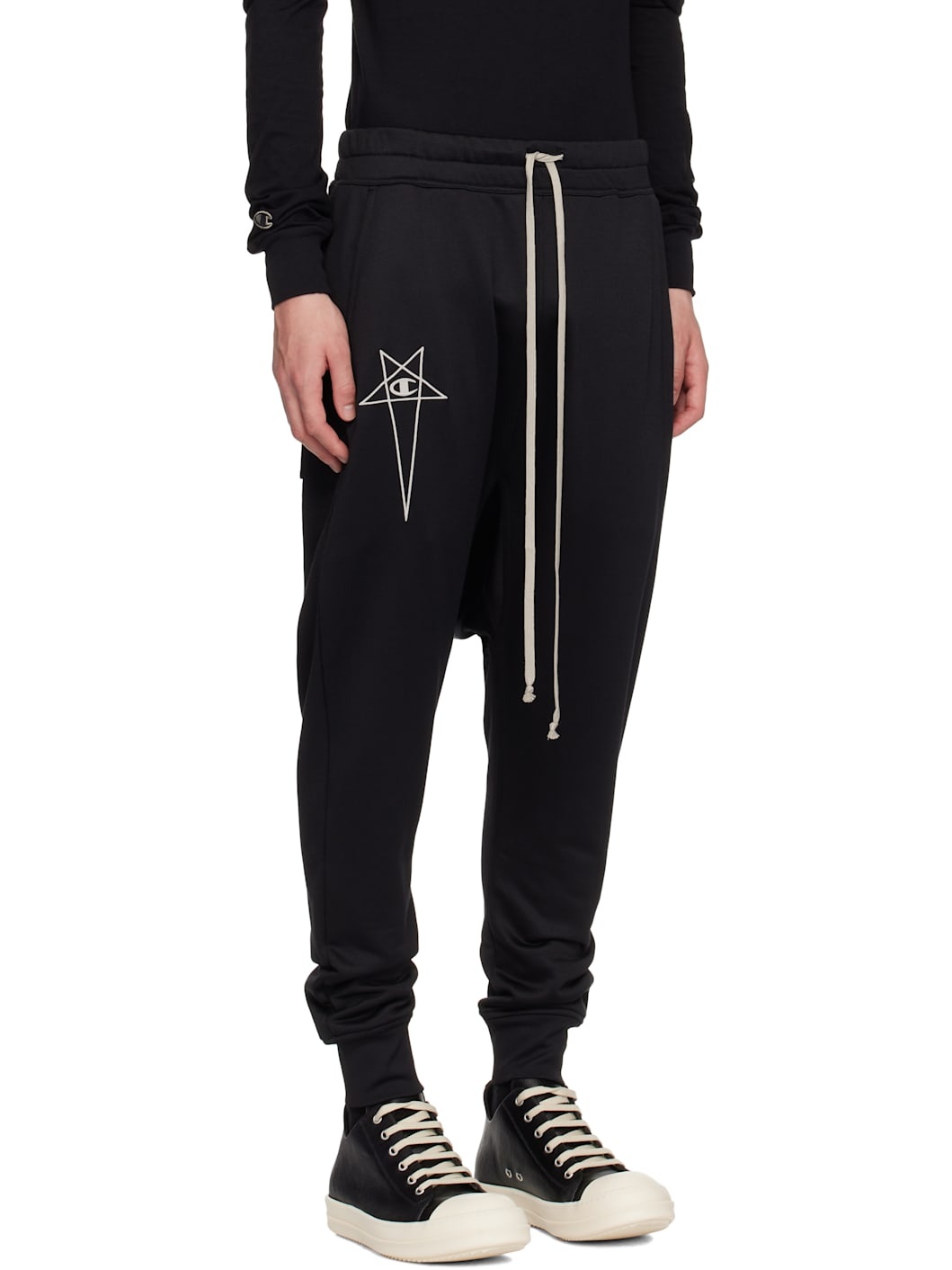 Black Champion Edition Prisoner Drawstring Sweatpants - 2