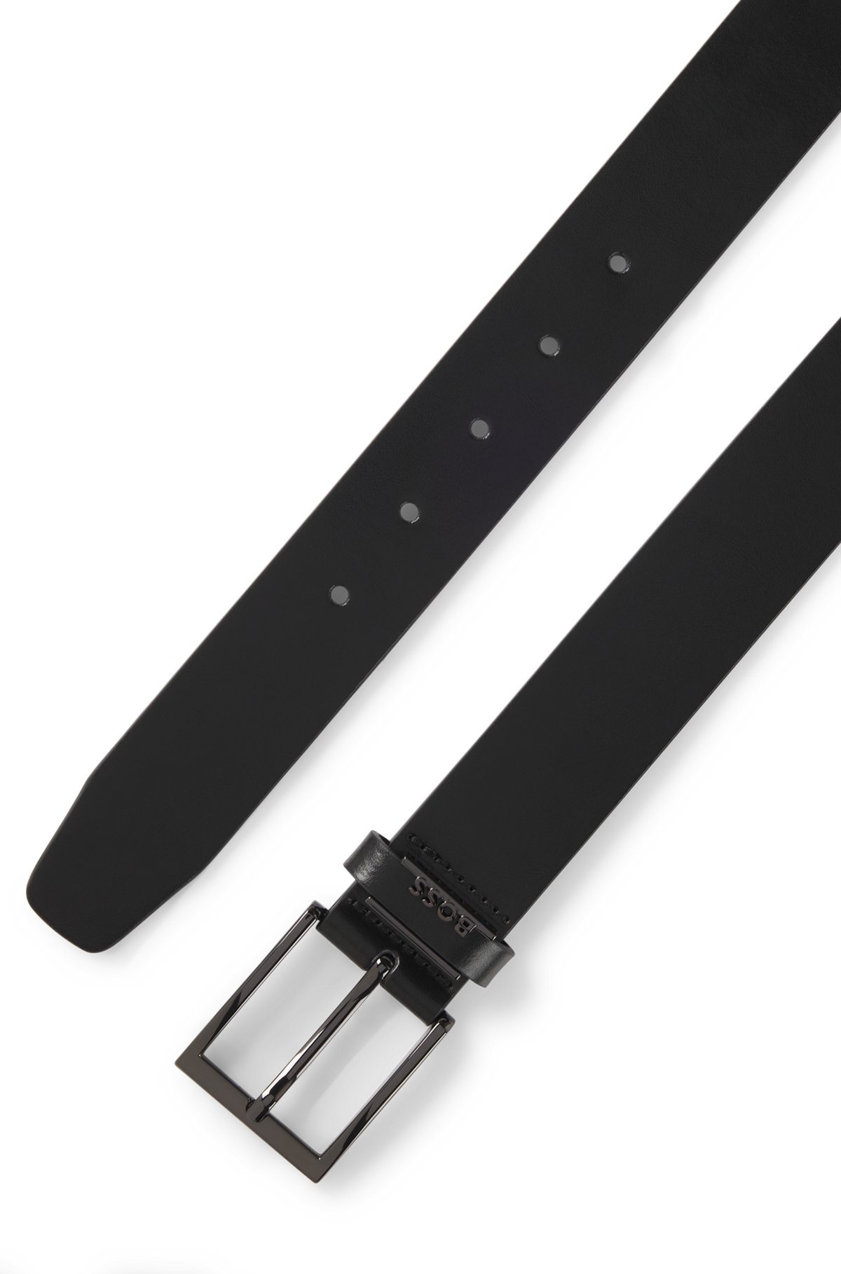 ITALIAN-LEATHER BELT WITH LOGO KEEPER - 3