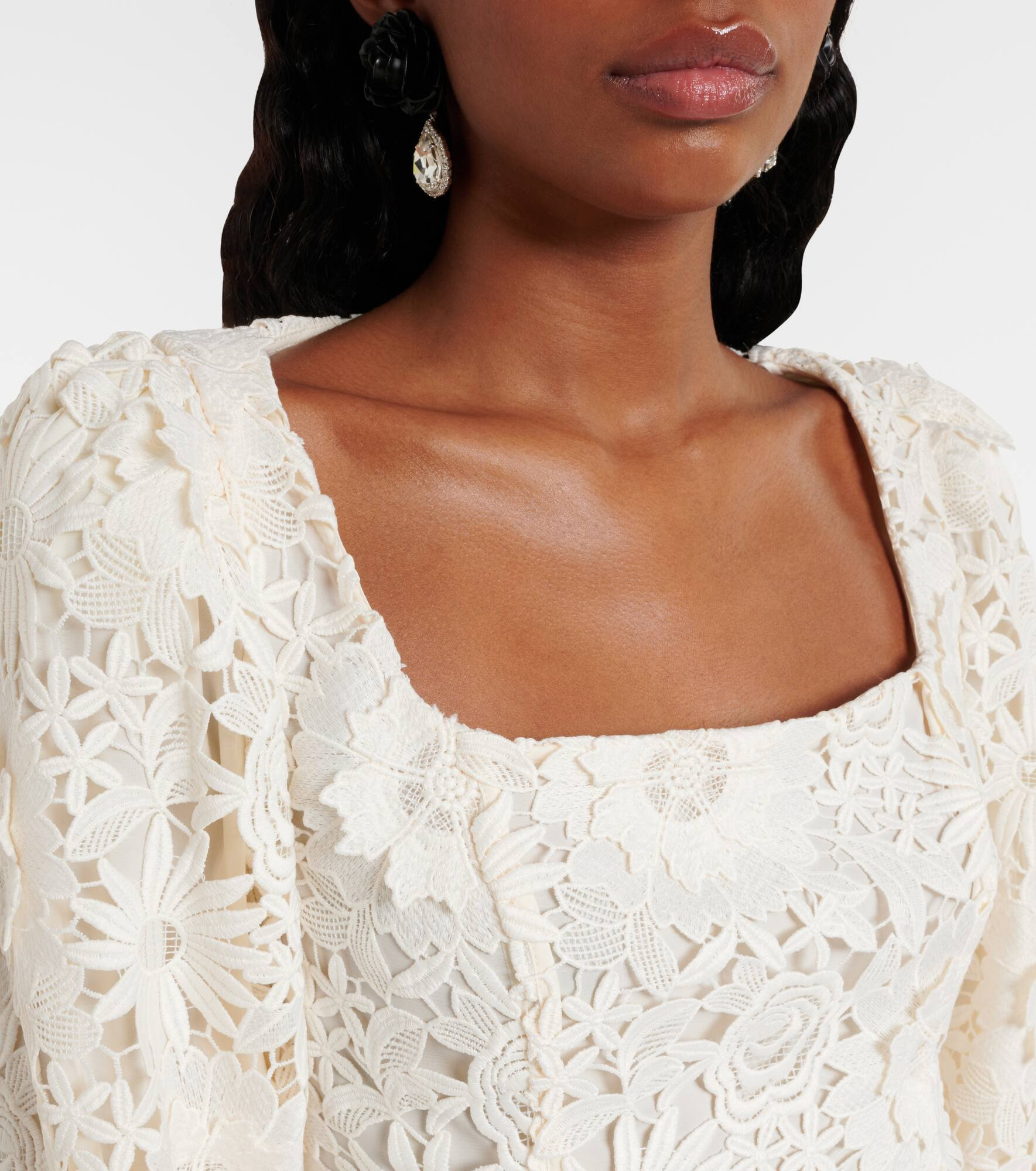 Bridal floral-appliqué minidress - 4