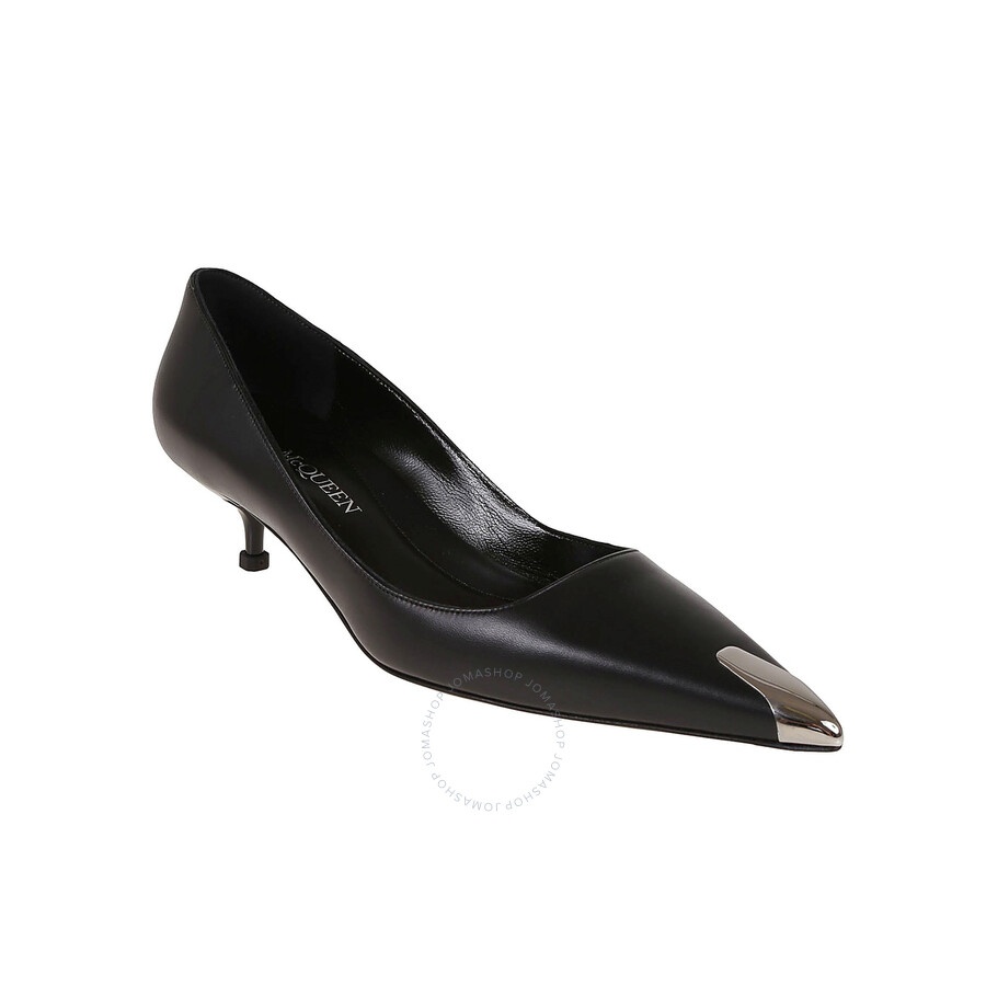 Alexander McQueen Black Leather Punk Pumps - 2