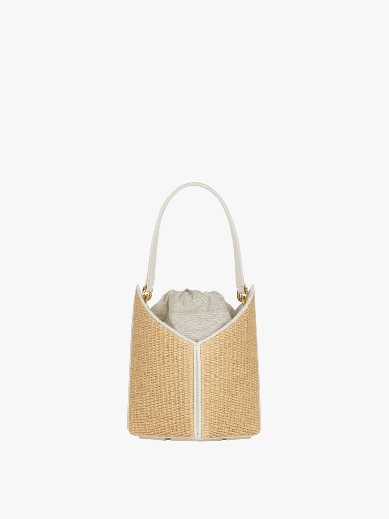 MINI CUT OUT BUCKET BAG IN RAFFIA 5