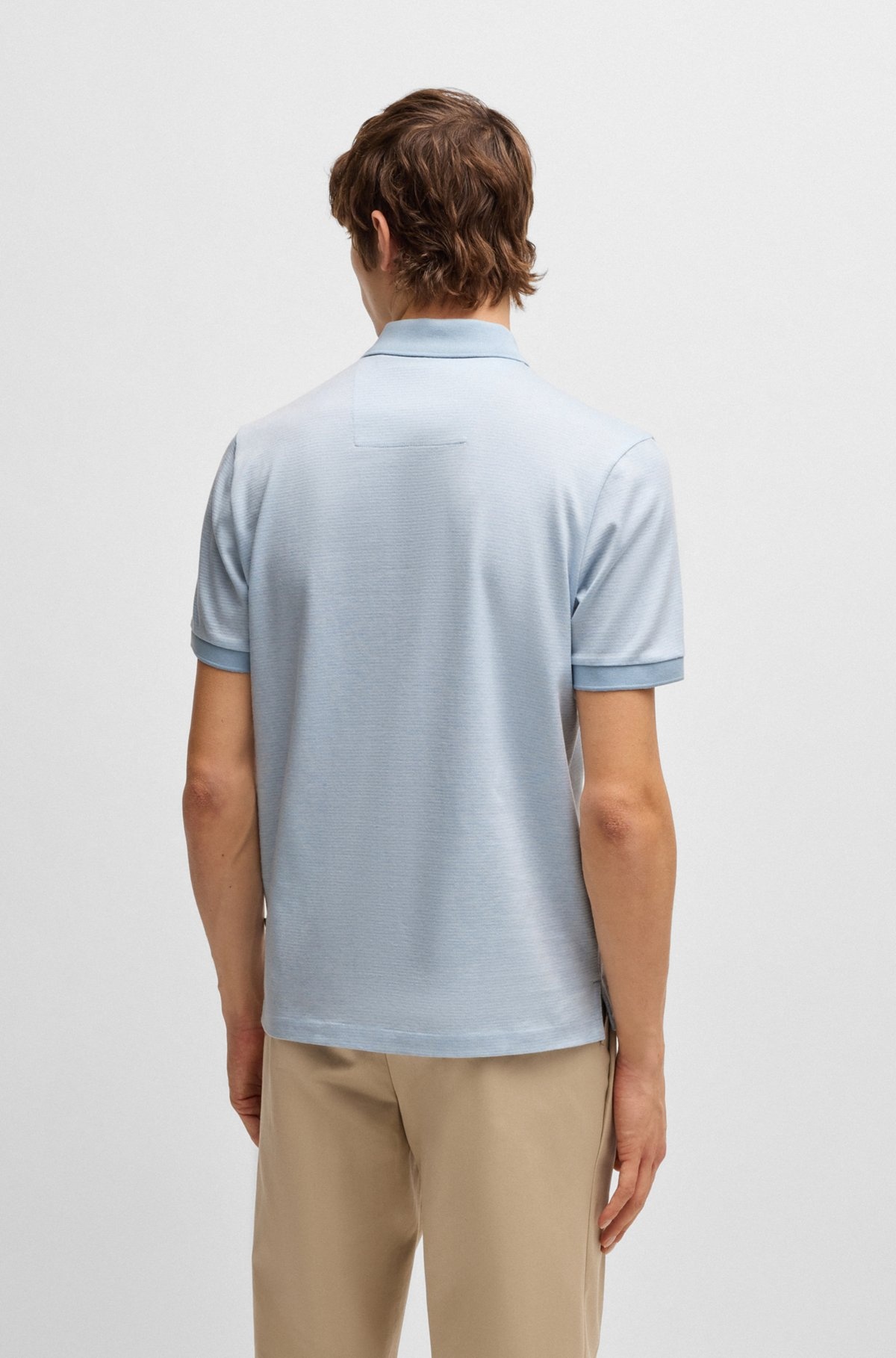 MERCERIZED-COTTON POLO SHIRT WITH MICRO PATTERN - 5
