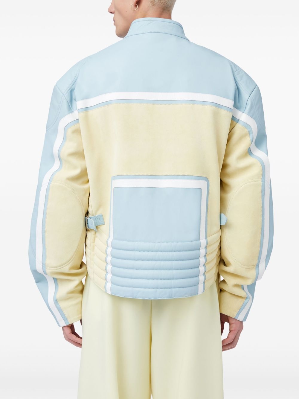 logo-appliqué leather jacket - 5