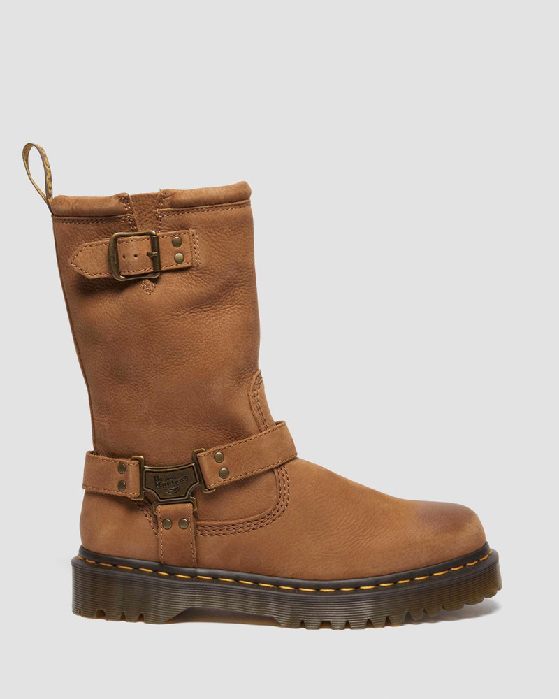 Anistone Hi Tumbled Nubuck Biker Boots 1