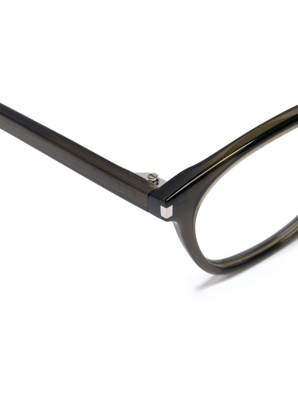 polished-effect round-frame glasses - 3