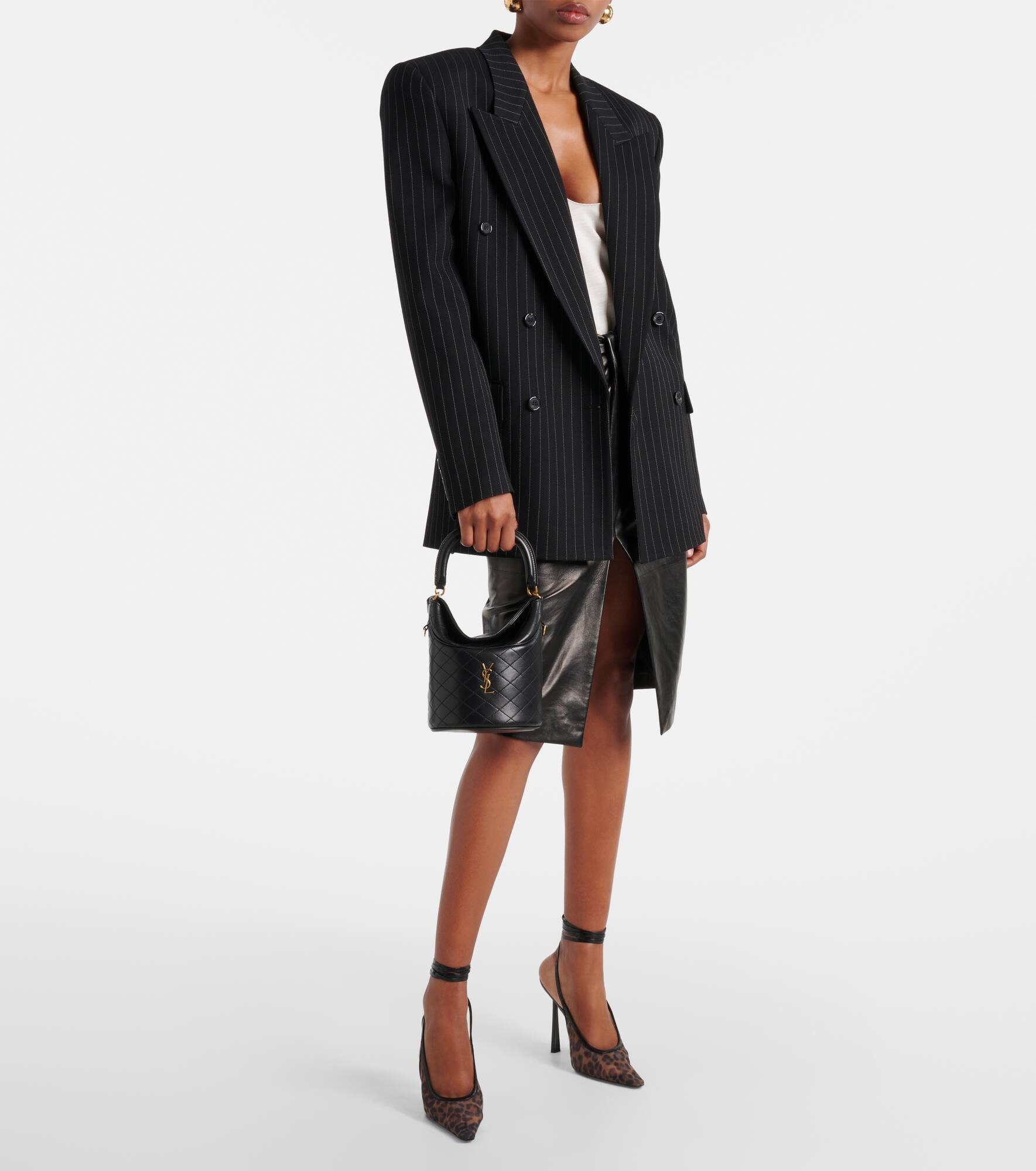 Gaby Mini leather bucket bag - 5
