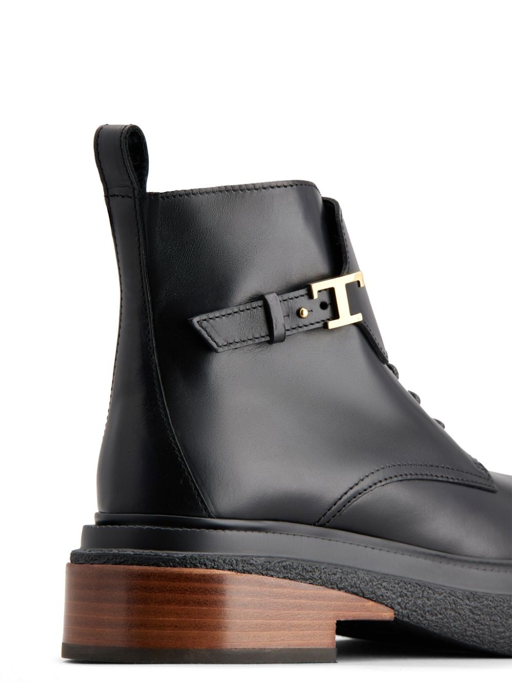 logo-plaque leather ankle boots - 5