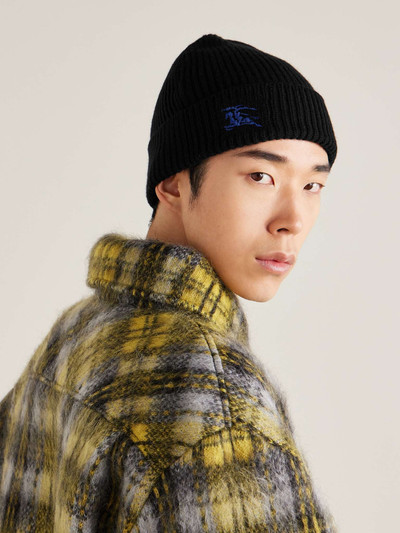 Burberry Logo-Embroidered Ribbed Cashmere Beanie outlook