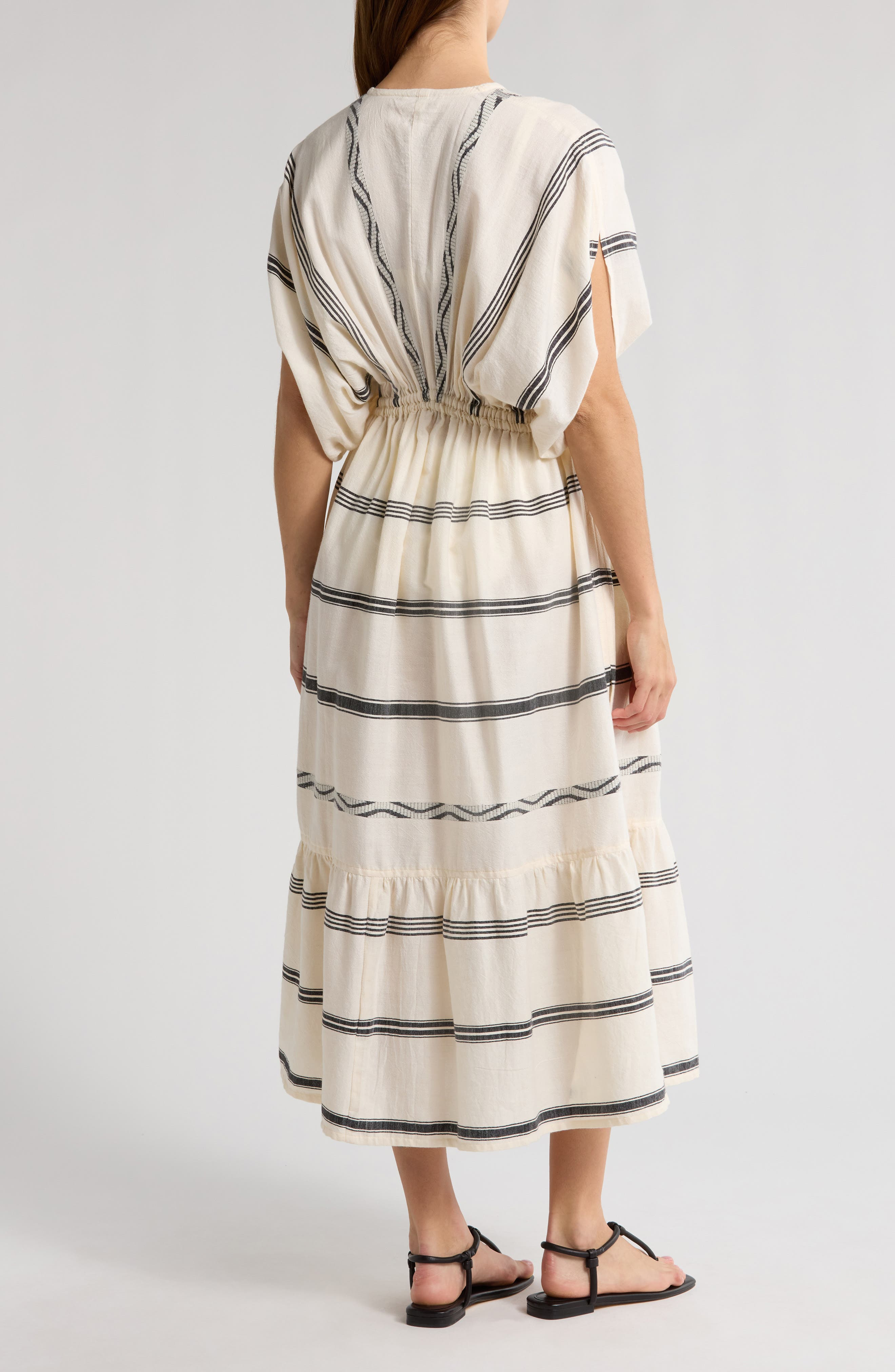 lemlem Leila Plunge Cover-Up Dress in Besela Vanilla at Nordstrom - 2