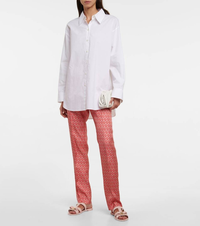 FERRAGAMO Gancini high-rise silk pants outlook