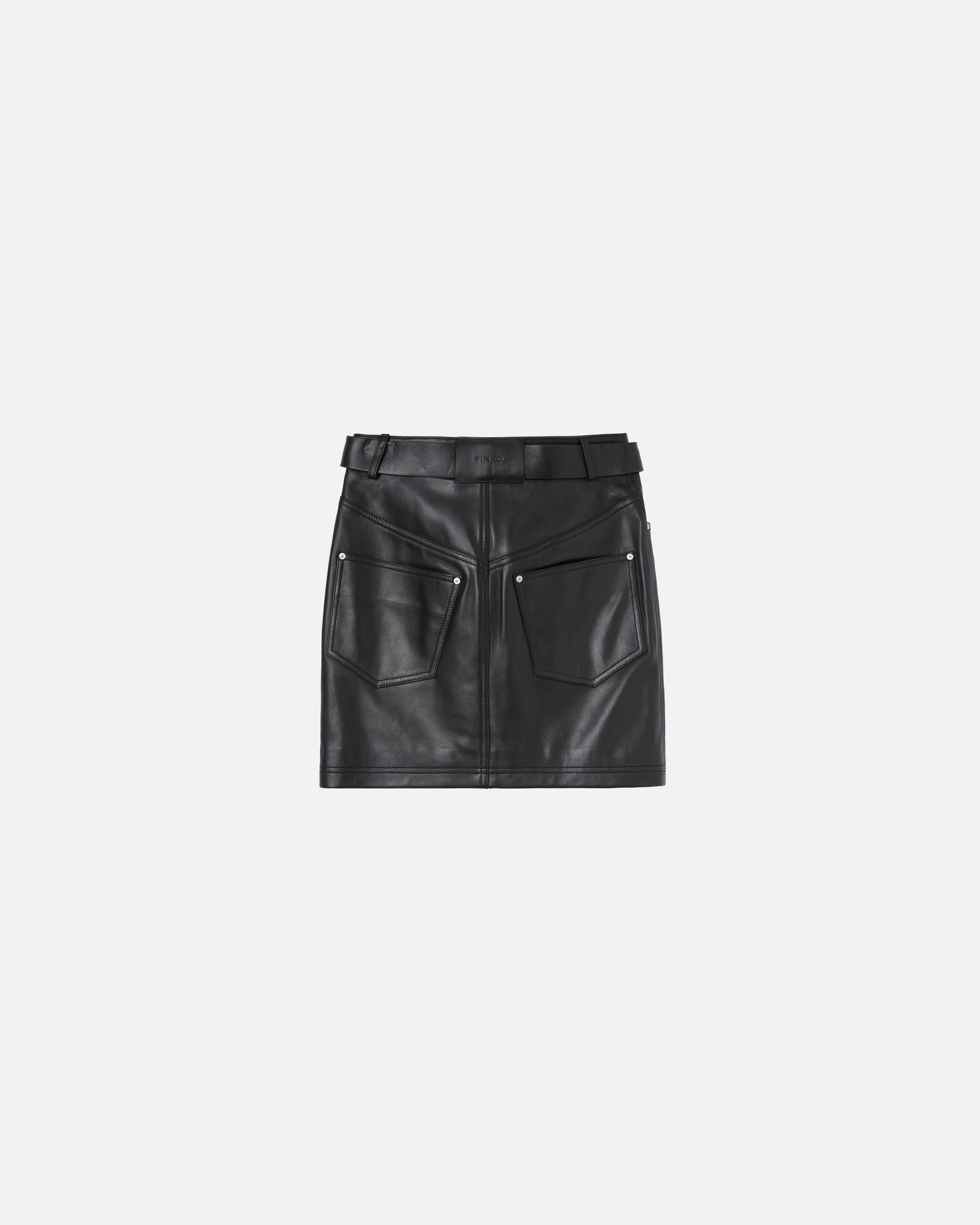 NAPPA LEATHER MINISKIRT WITH BELT - 6