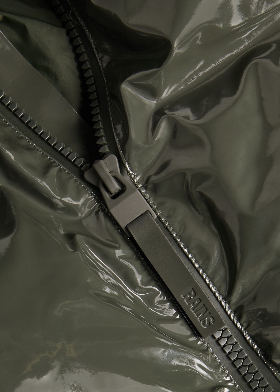 Rains Alta Long Quilted Coated Rubberised Jacket - 5