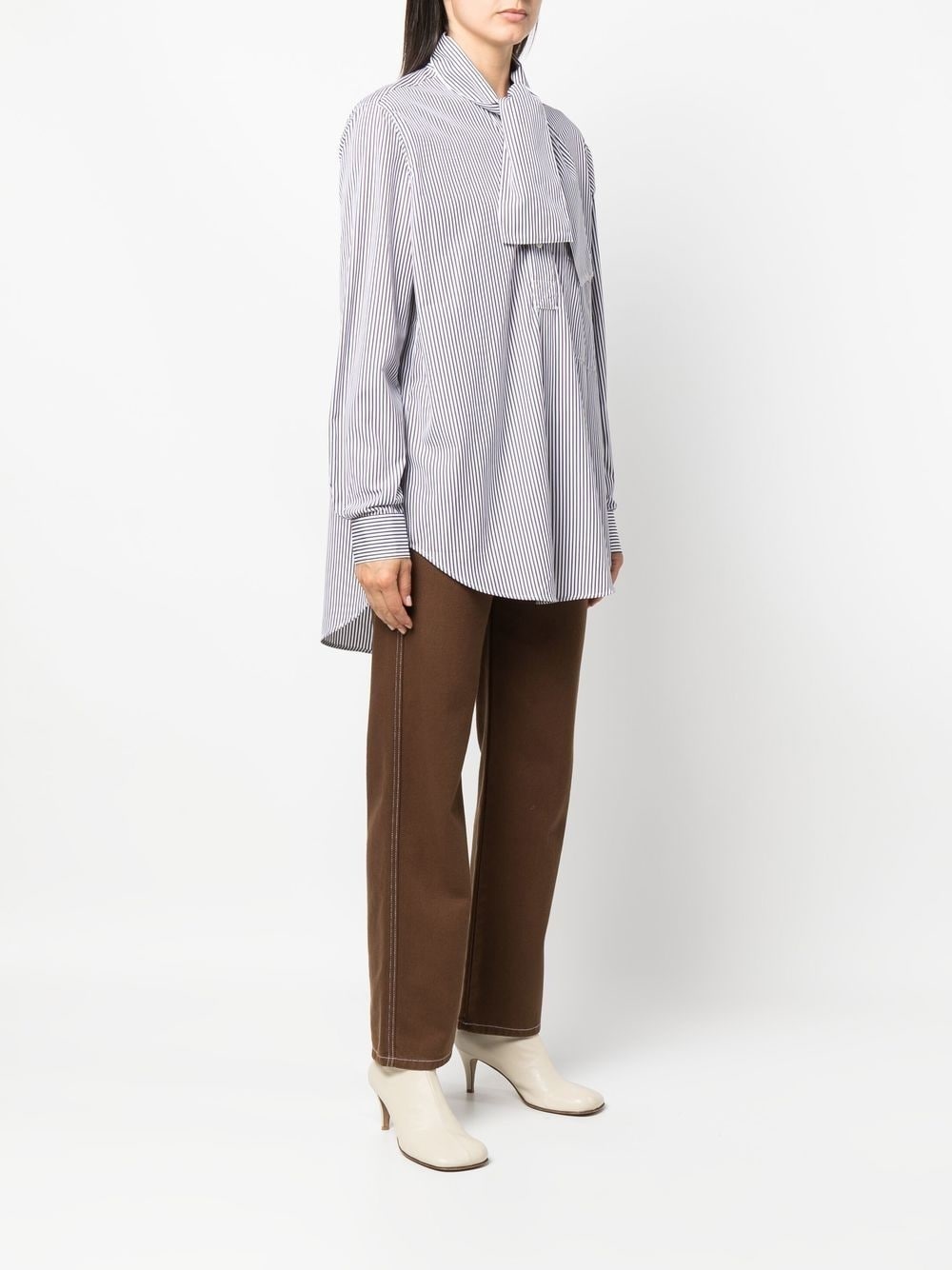 striped poplin shirt - 3