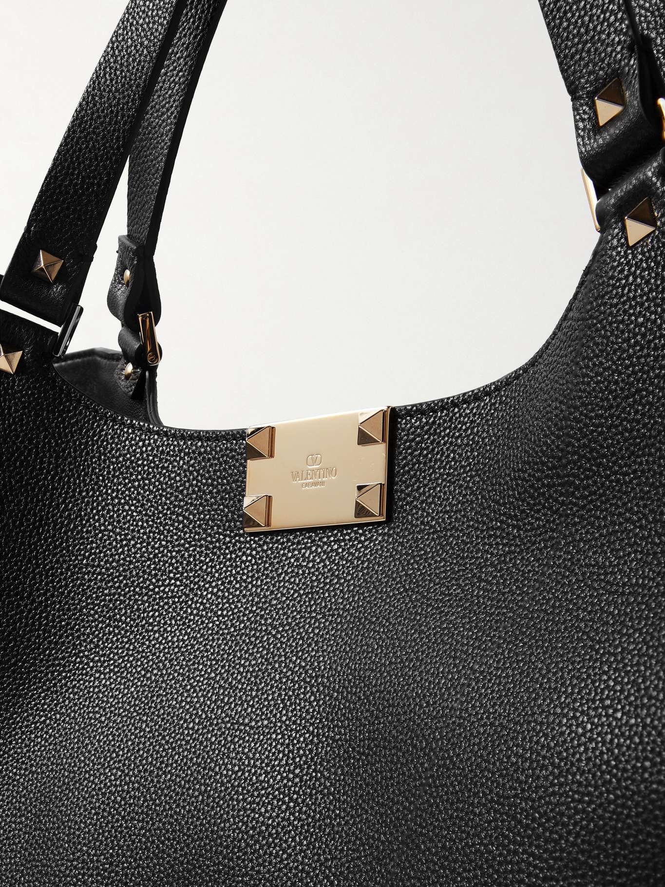 Rockstud small textured-leather tote - 4