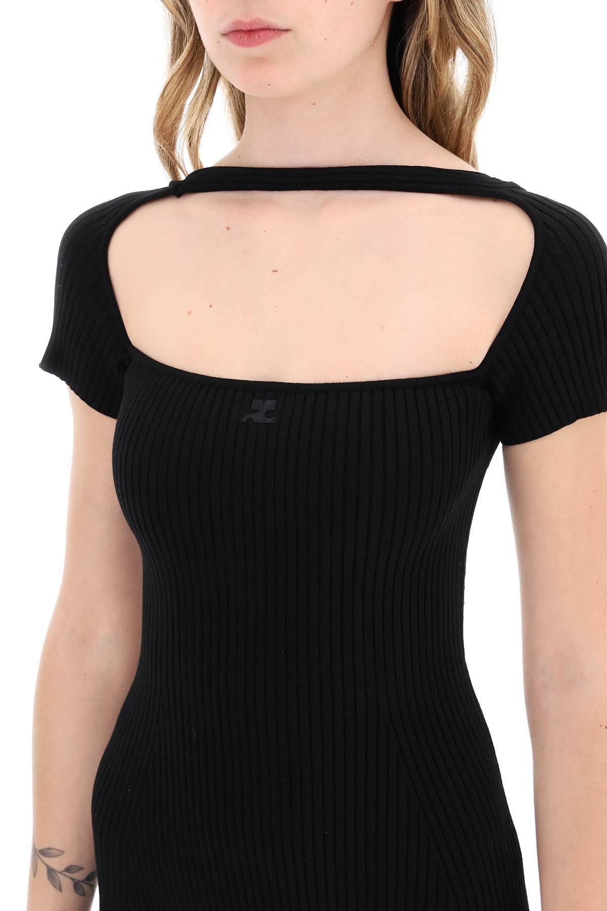 "HYPERBOLE MINI RIBBED JERSEY DRESS WITH - 5