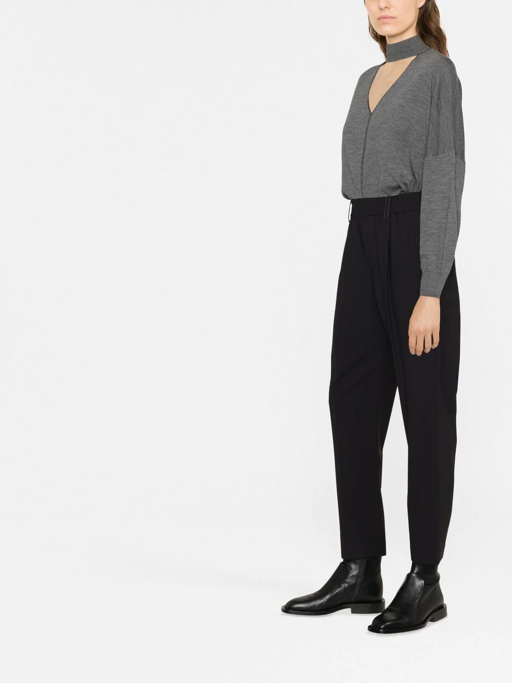 high-waisted tapered trousers - 3