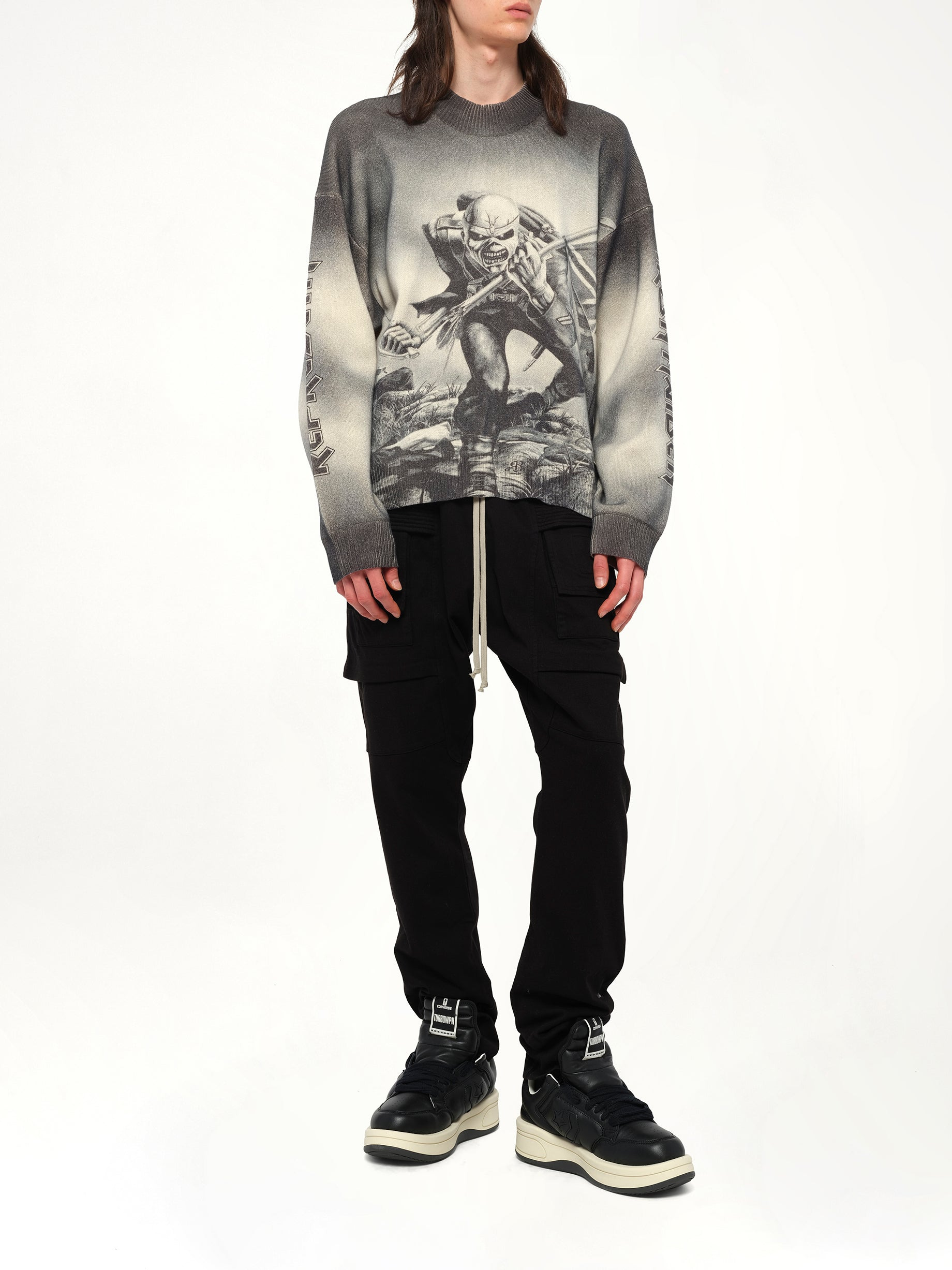 Iron Maiden Trooper Knit Sweater in Sunfade Grey - 4