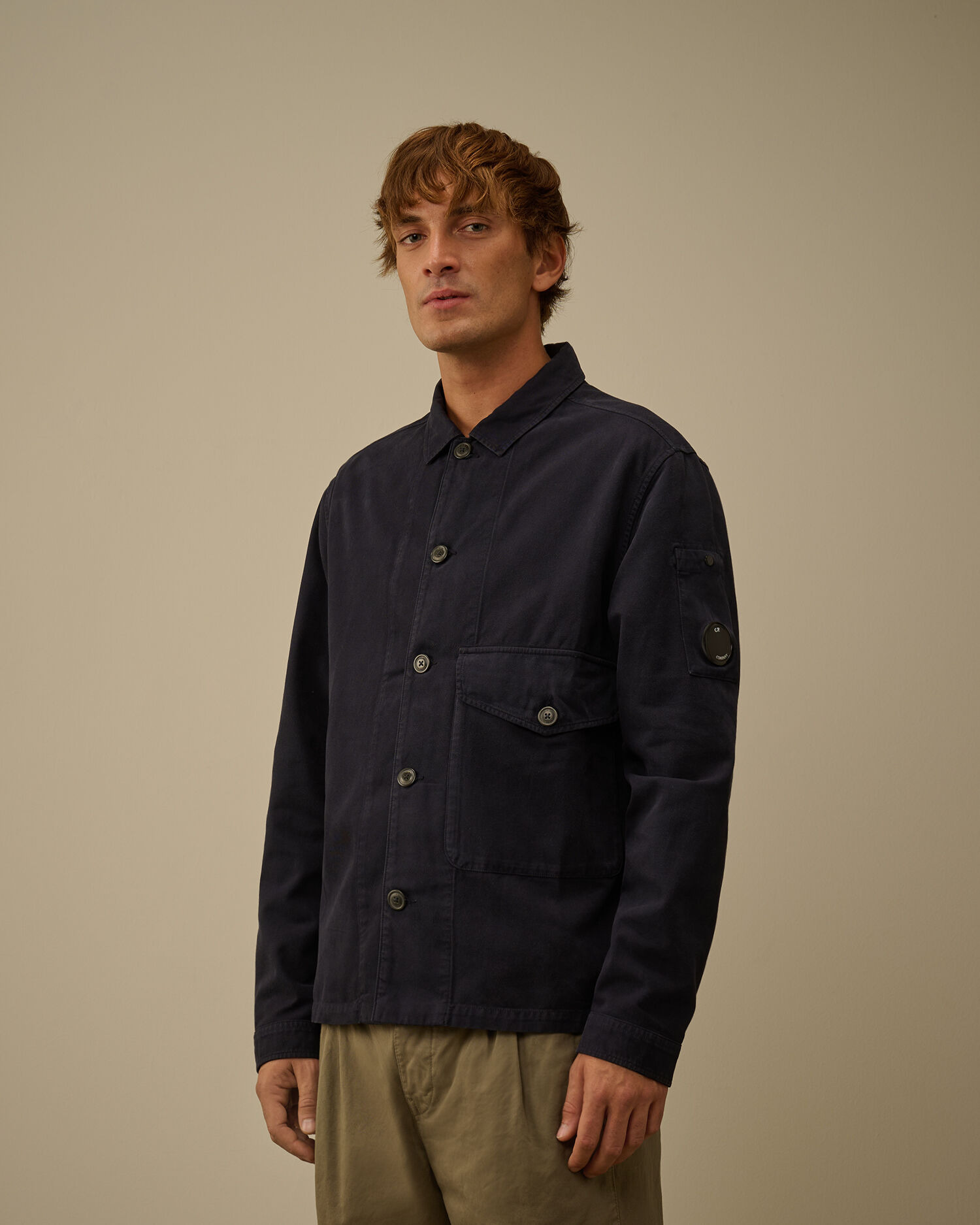 Vintage Army Structure Lens Button Overshirt - 3