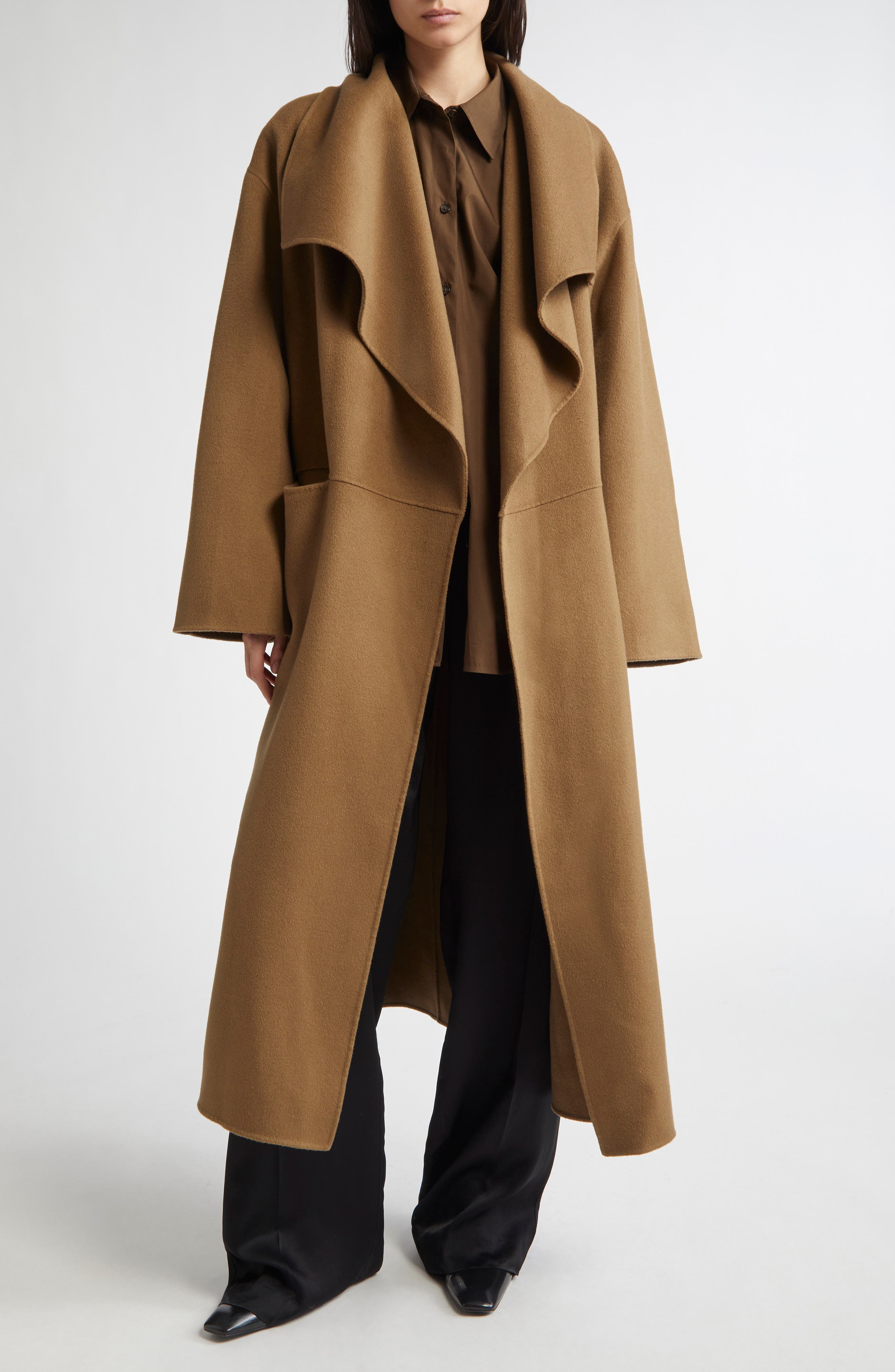 TOTEME Signature Double Face Wool & Cashmere Coat in Hazel at Nordstrom - 2