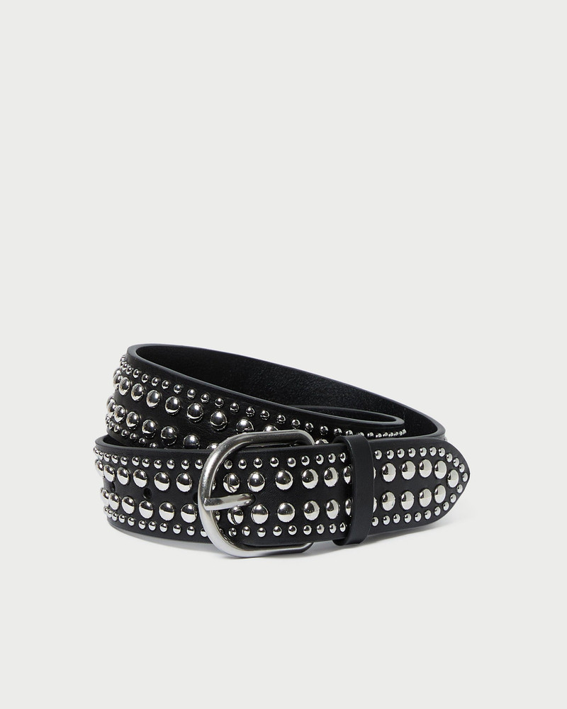 Isaac Black/Silver Studded Belt 1