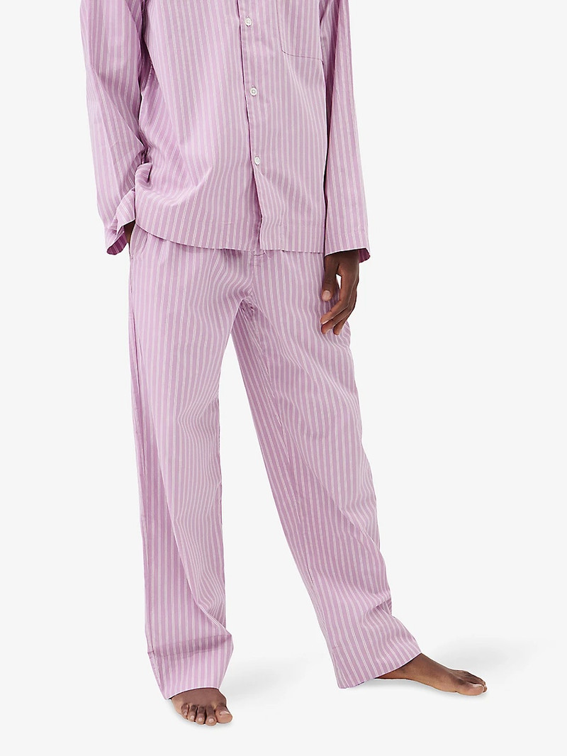 TEKLA Striped Cotton-Poplin Pyjama Bottoms Size L outlook