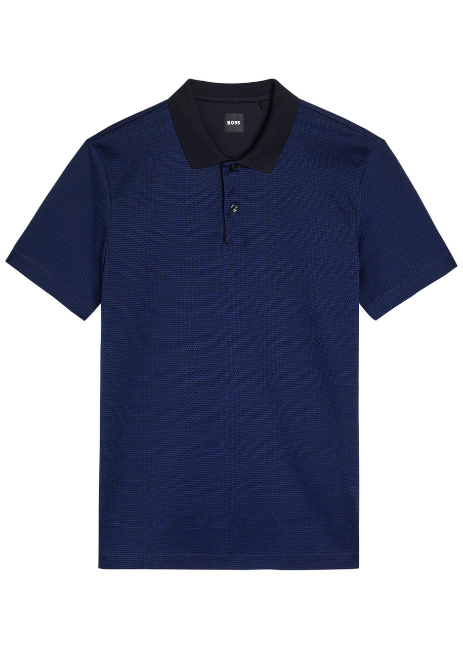 Boss Textured Woven Polo Shirt - 1