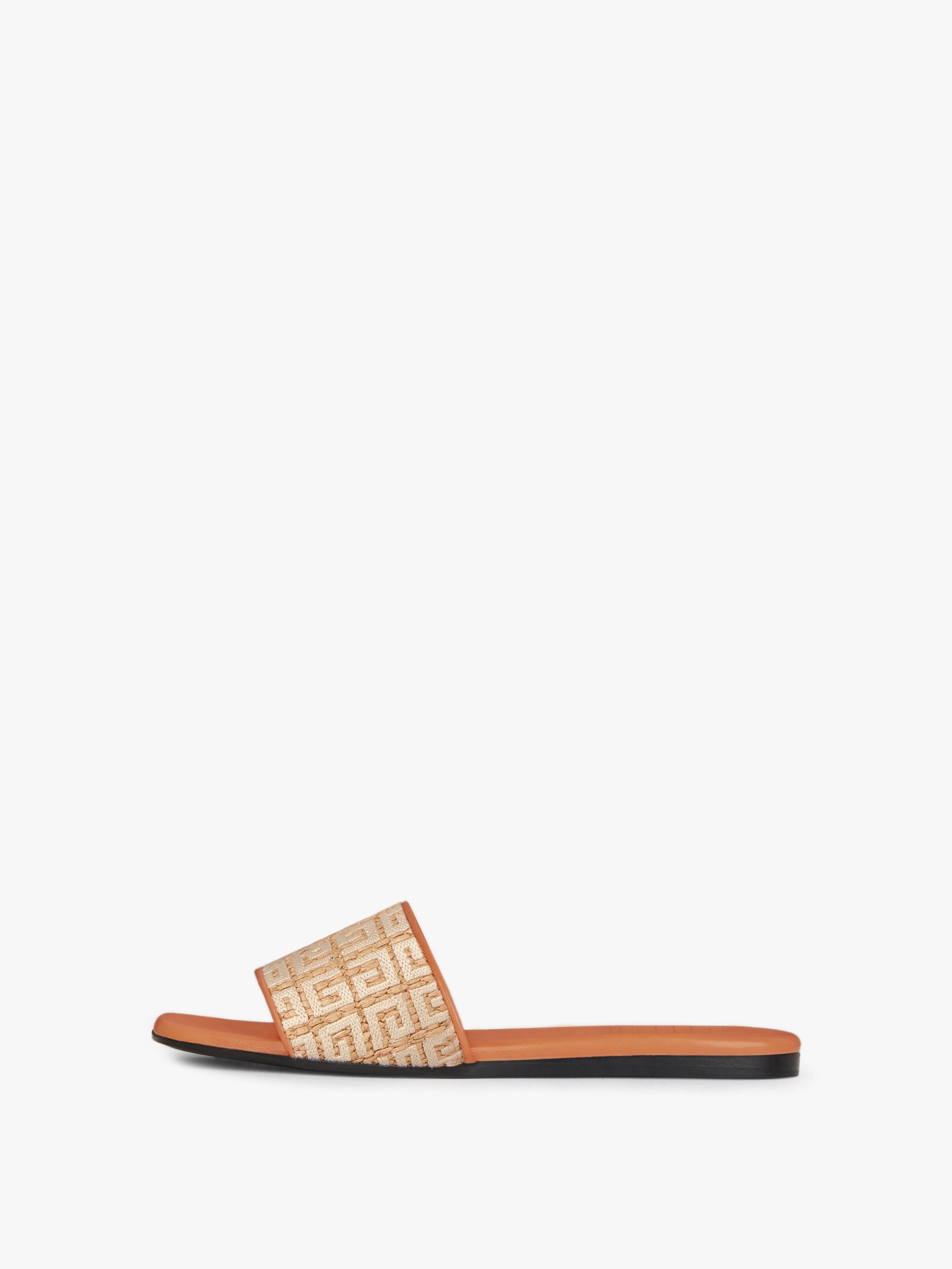 FLAT SANDALS IN 4G EMBROIDERED RAFFIA - 3
