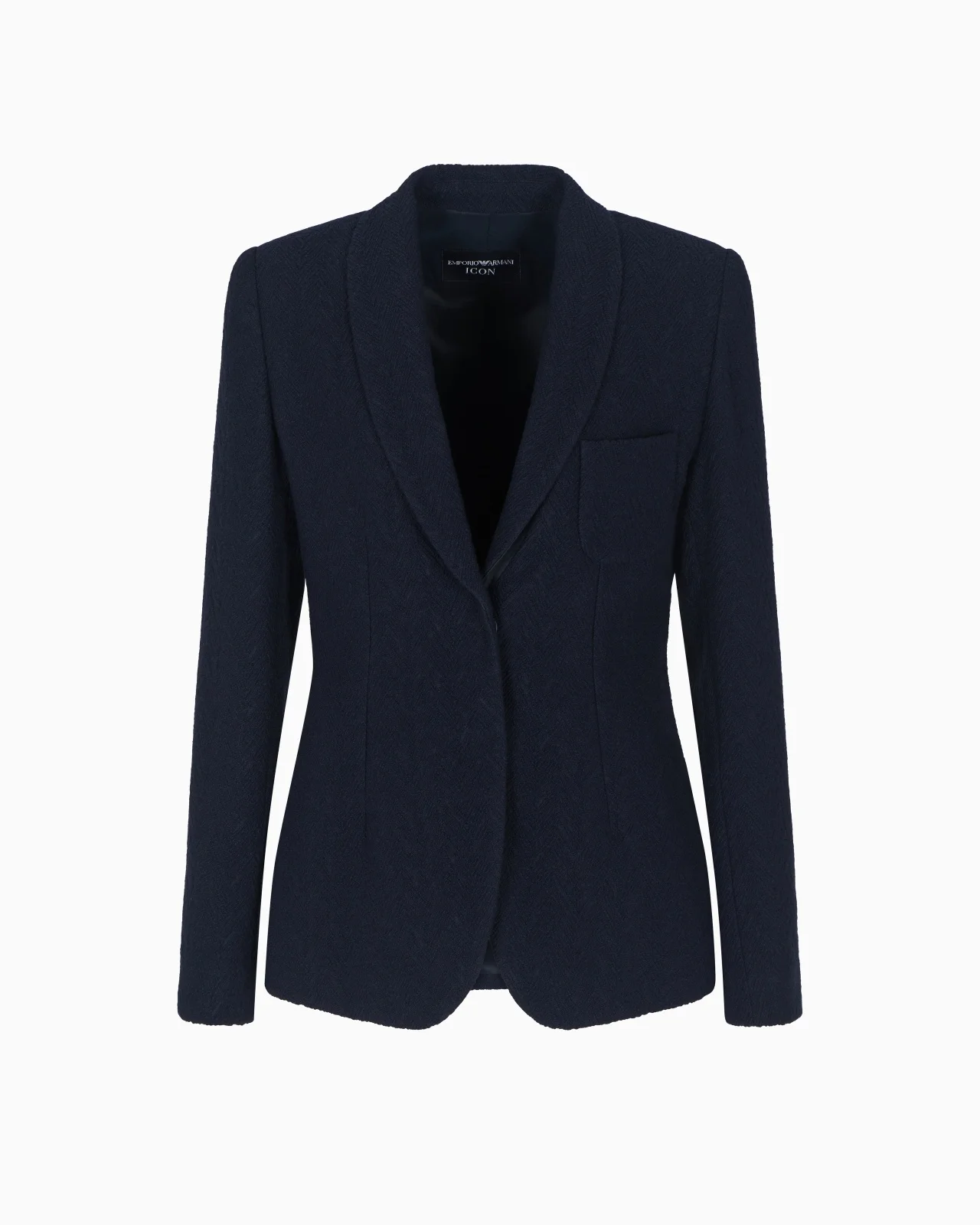 ICON SINGLE-BREASTED BLAZER IN JACQUARD WITH A CHEVRON MOTIF - 1