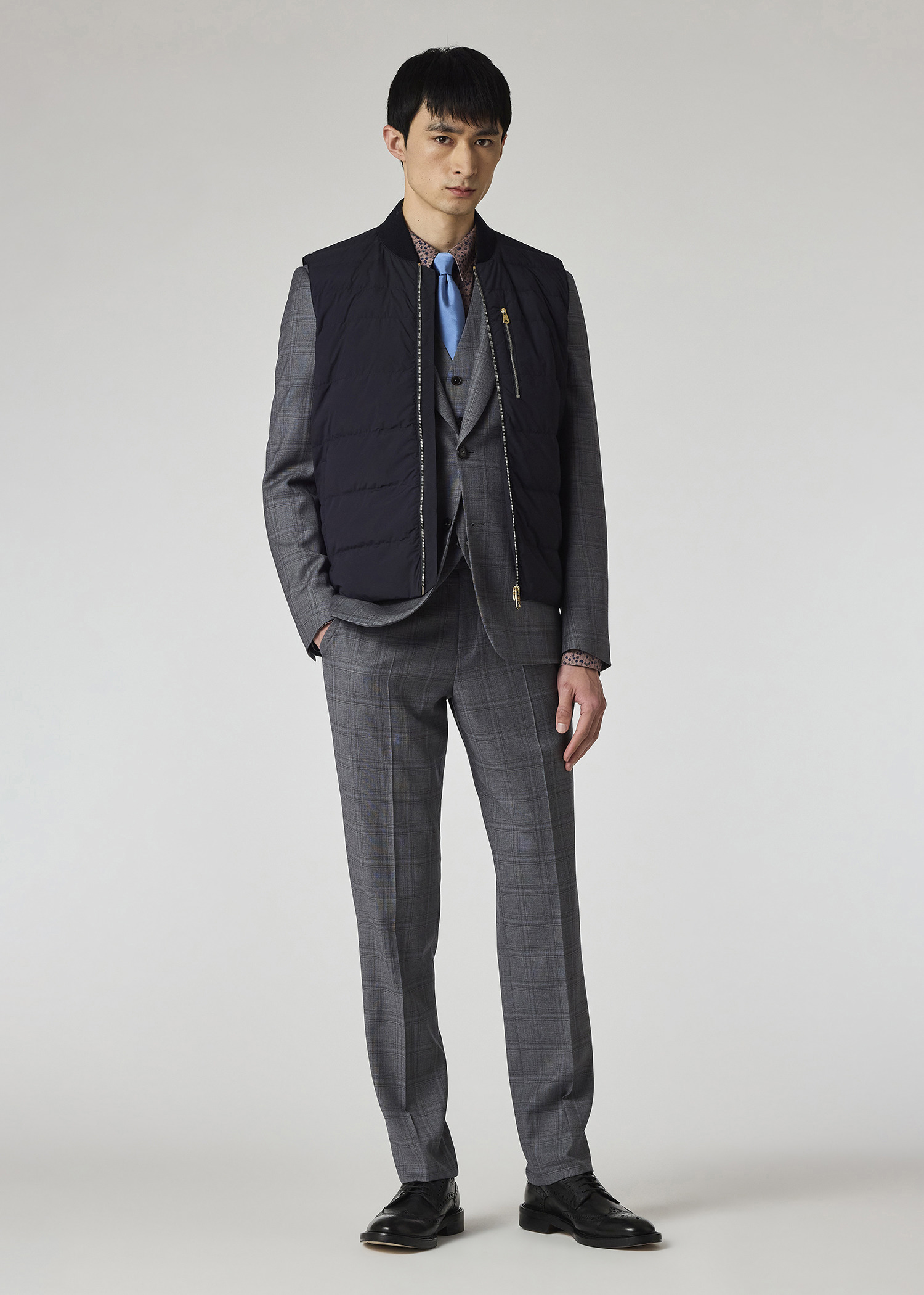 Navy Hybrid Down Gilet - 6