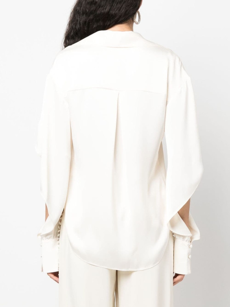V 목 draped-sleeve 셔츠 4