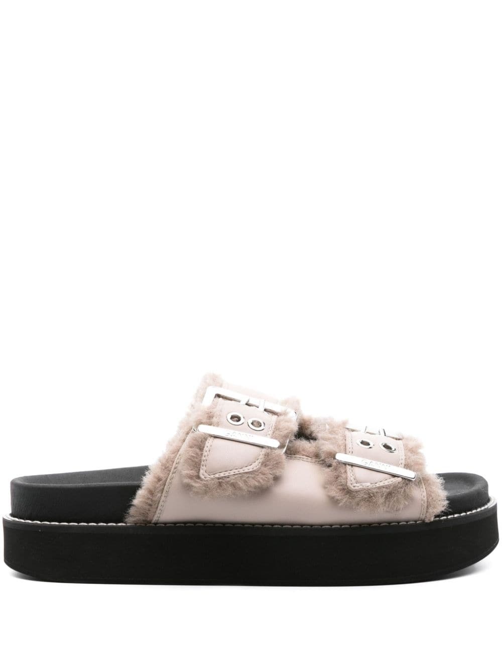 【GANNI】Buckle Double Strap Platform Sandals/全国送料無料 GANNI buckled platform sandals | REVERSIBLE