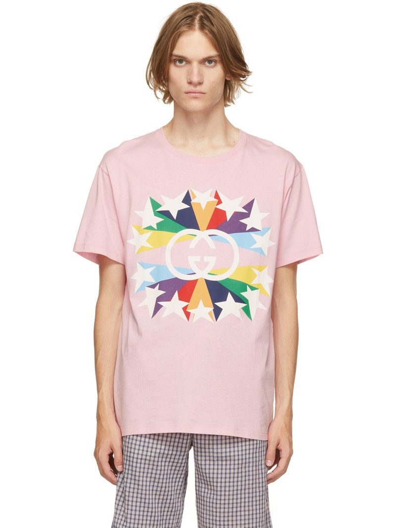 Pink Interlocking G Star Burst T-Shirt - 1