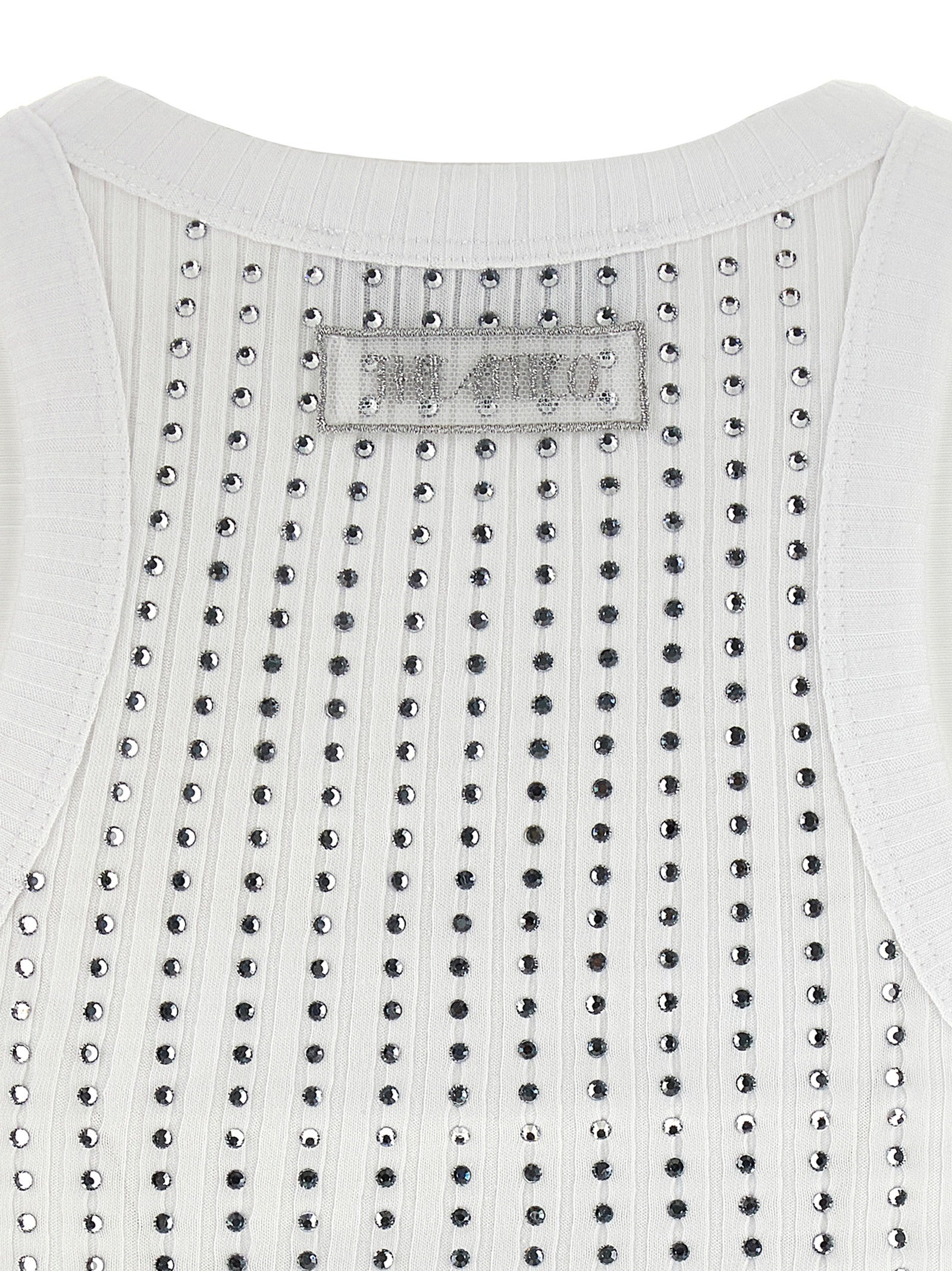Rhinestone Top Tops White - 4