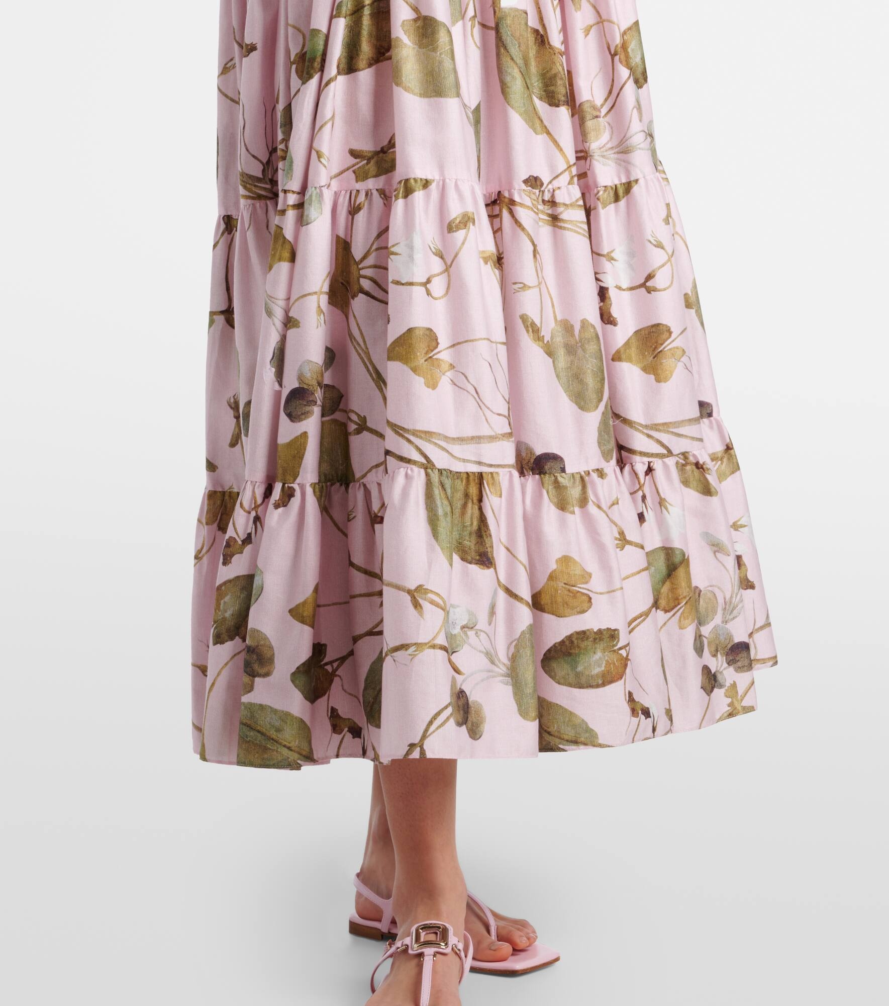 Printed cotton midi dress - 5