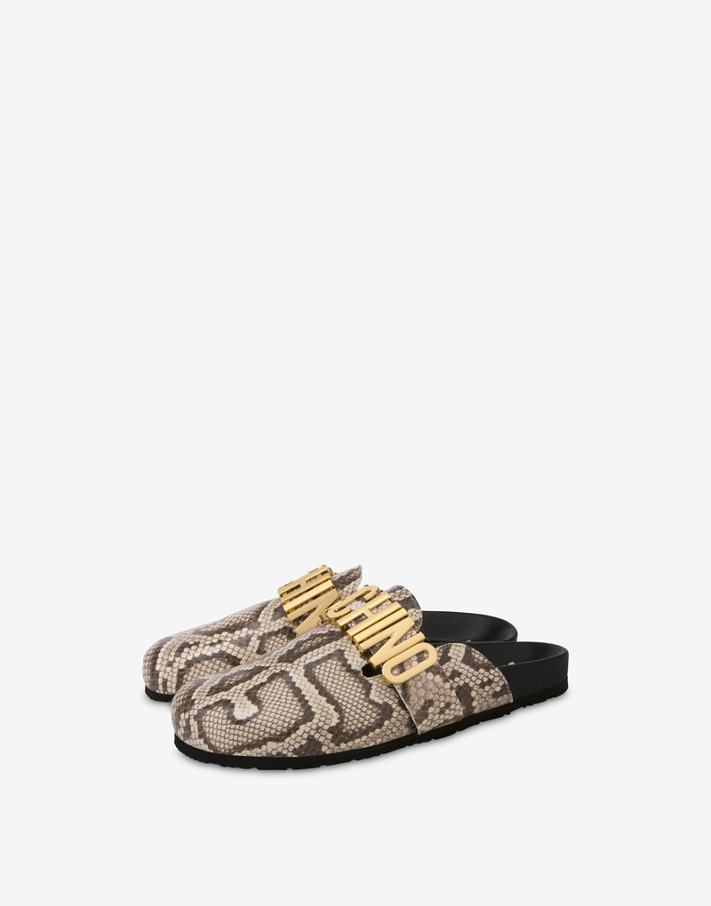 PYTHON-PRINT MULES WITH LOGO LETTERING 1
