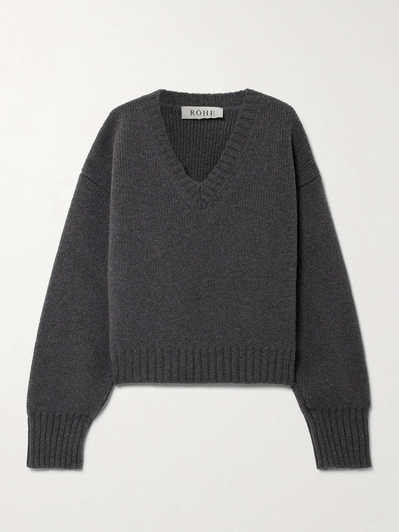 Oversized ribbed wool sweater - 1