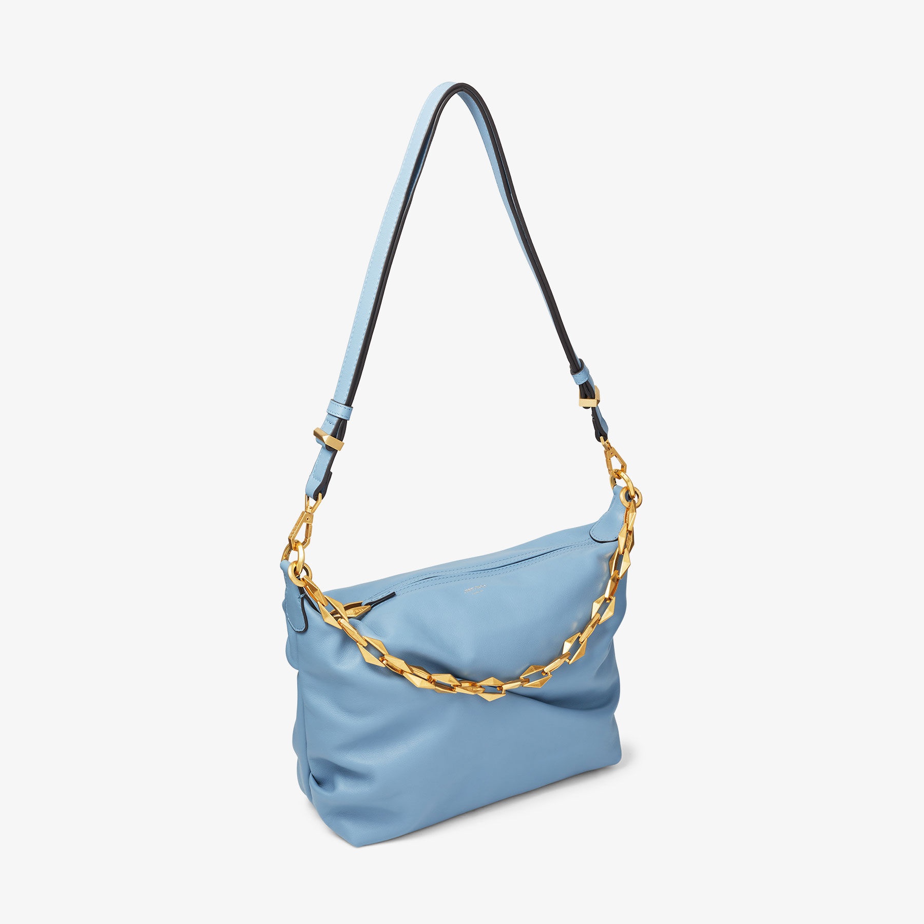 Diamond Soft Hobo S
Smoky Blue Soft Calf Leather Hobo Bag with Chain Strap - 3